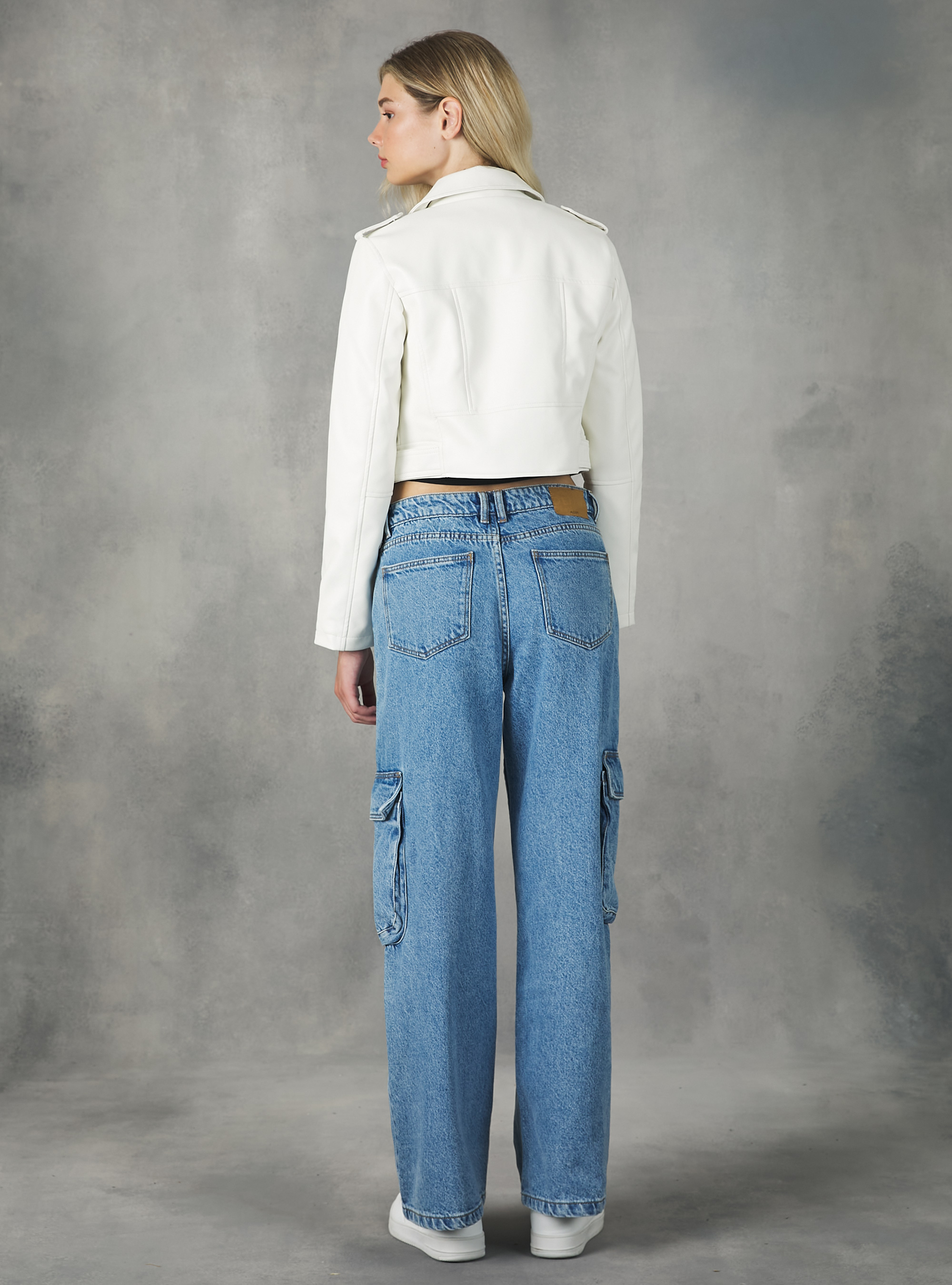 Leather-effect biker jacket, WH2 WHITE