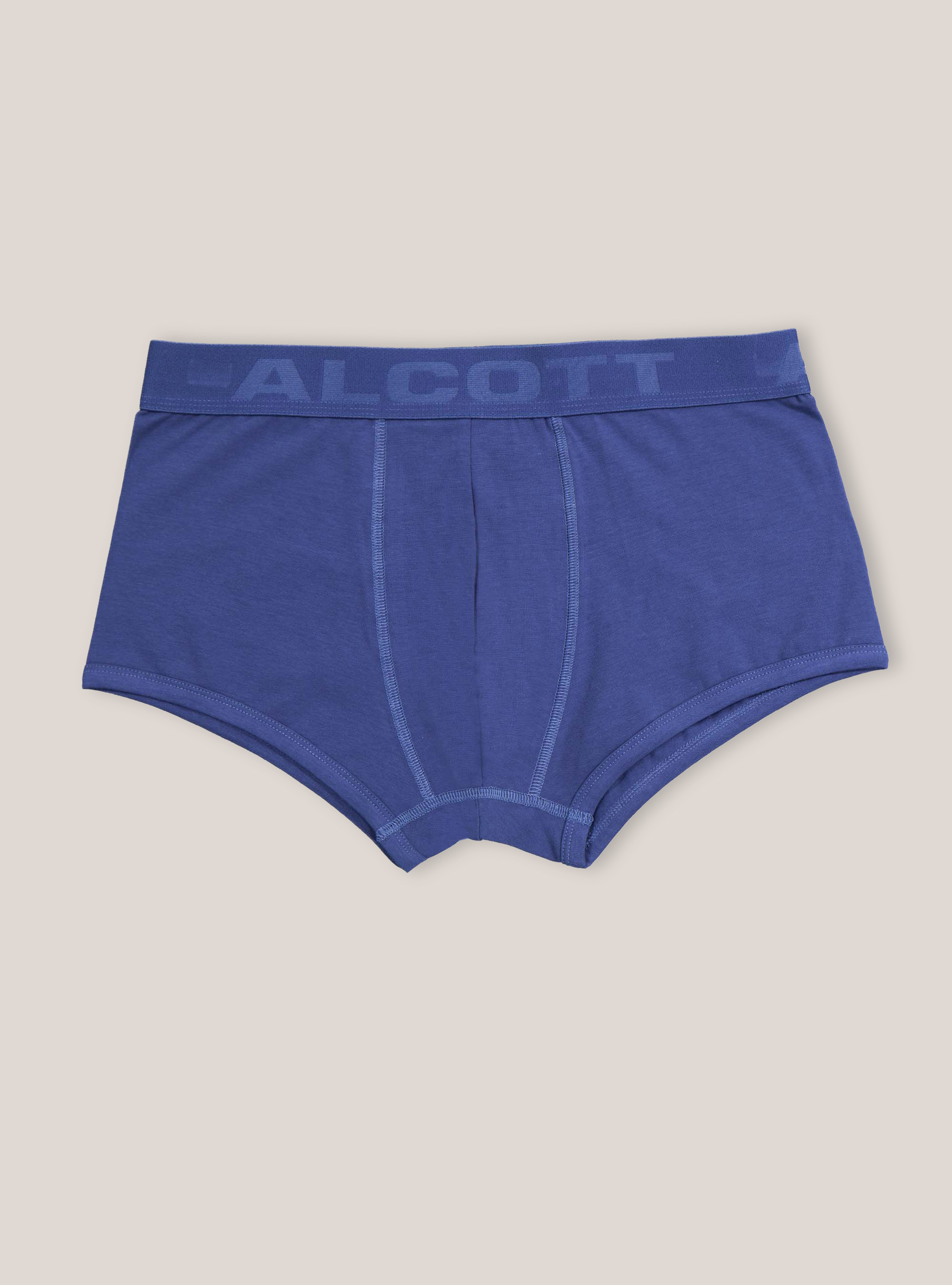 Boxer in cotone elasticizzato con logo, BLU