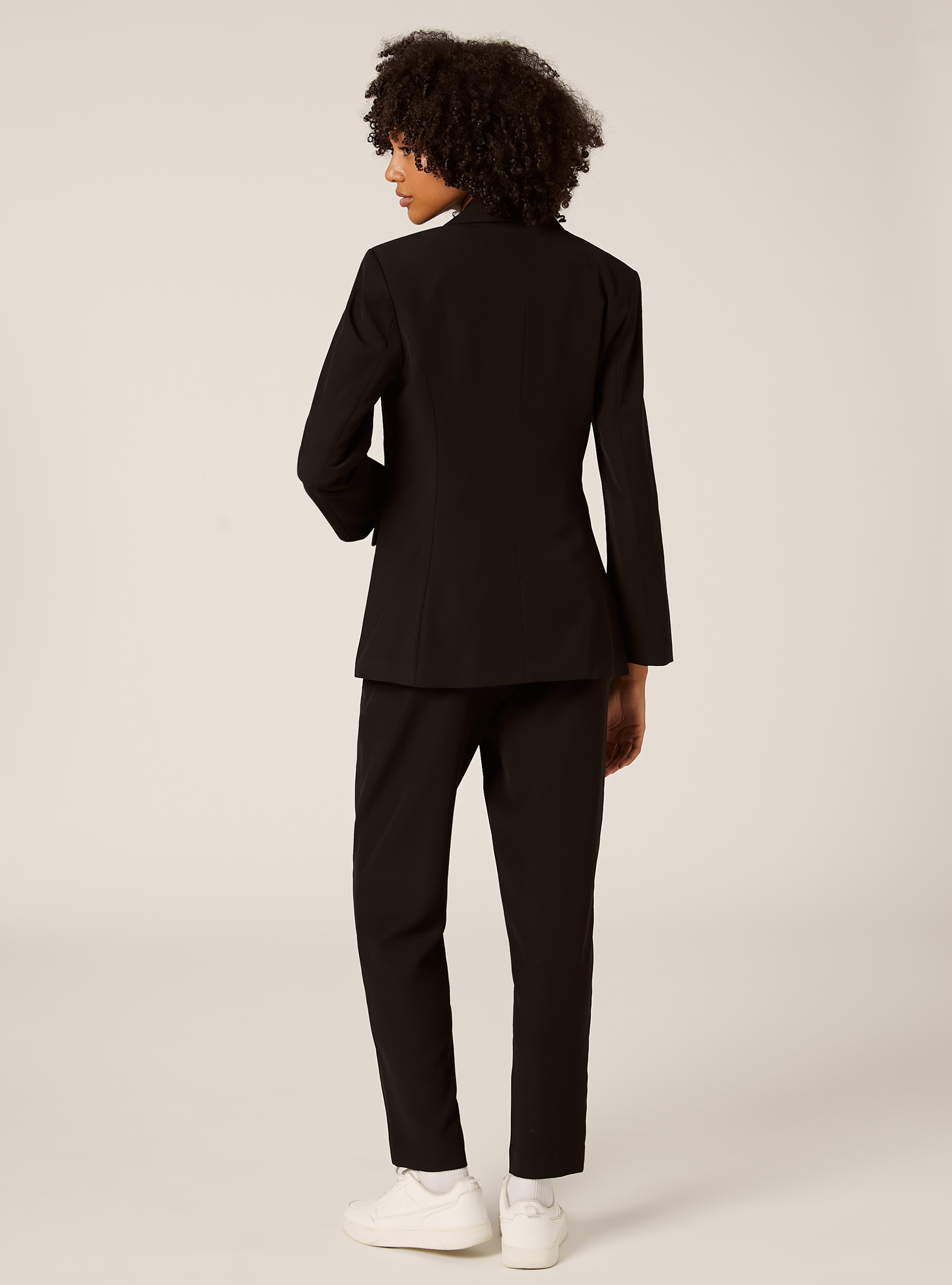 Blazer entallado de doble botonadura, BK1 BLACK