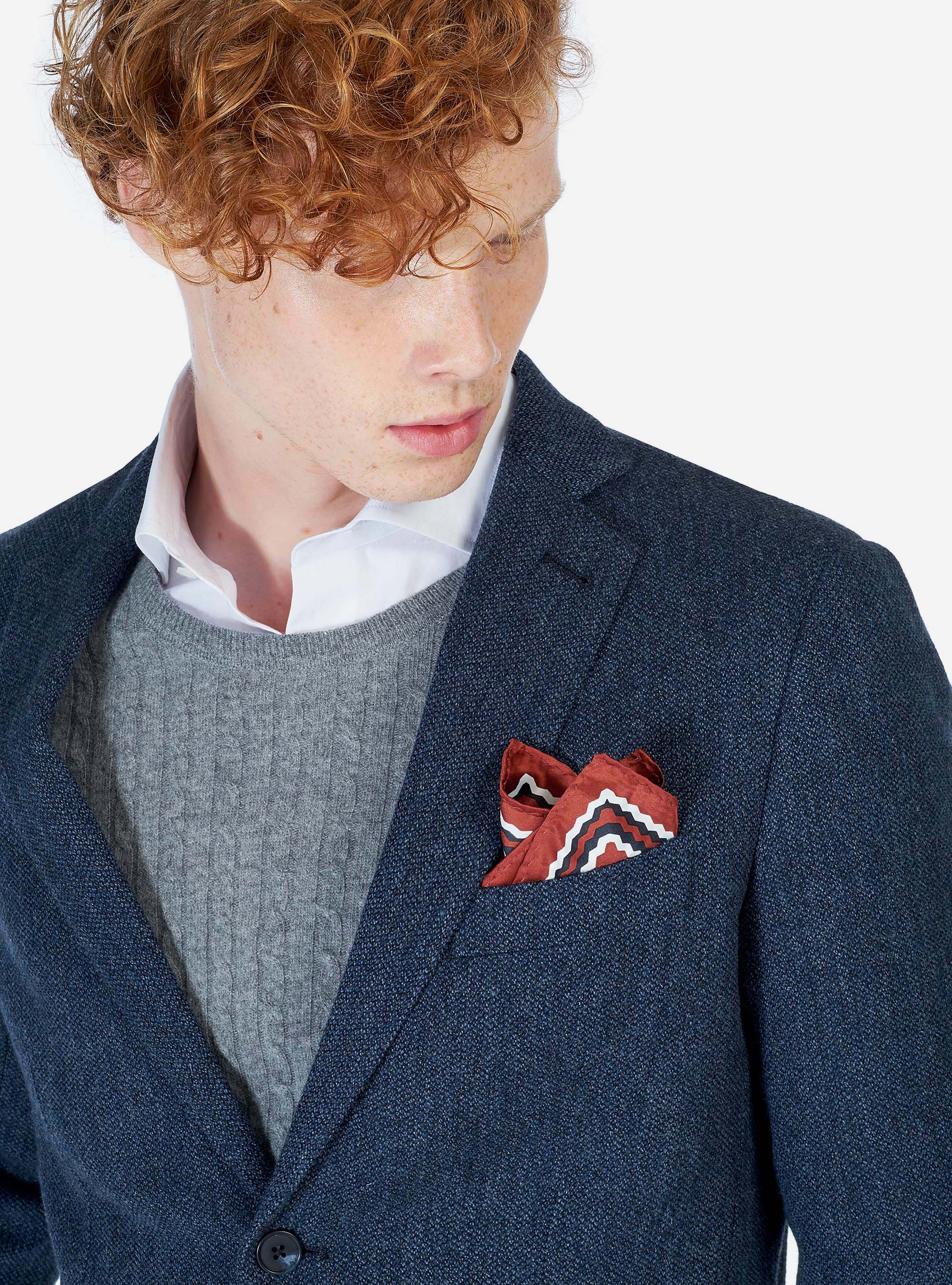 Veste col mao, C2254 BLUE