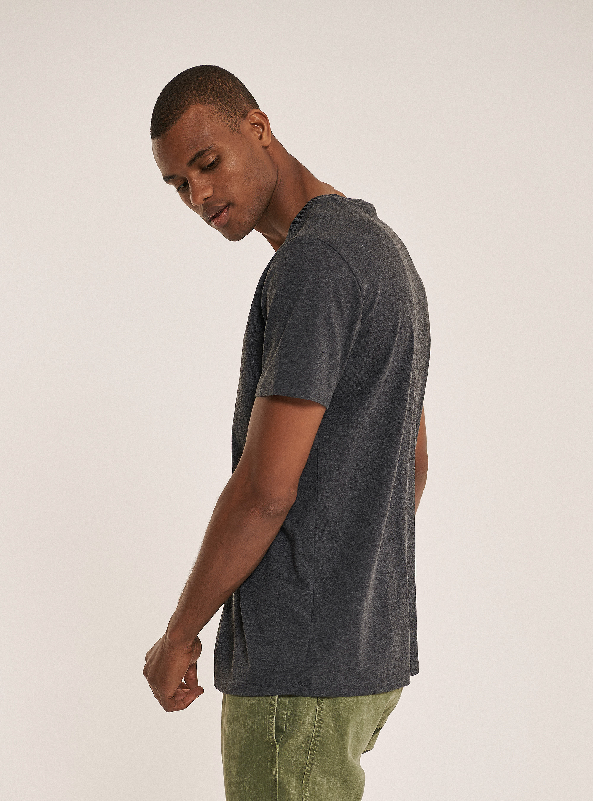 T-shirt basic 100% coton, C135 GREY MELANGE