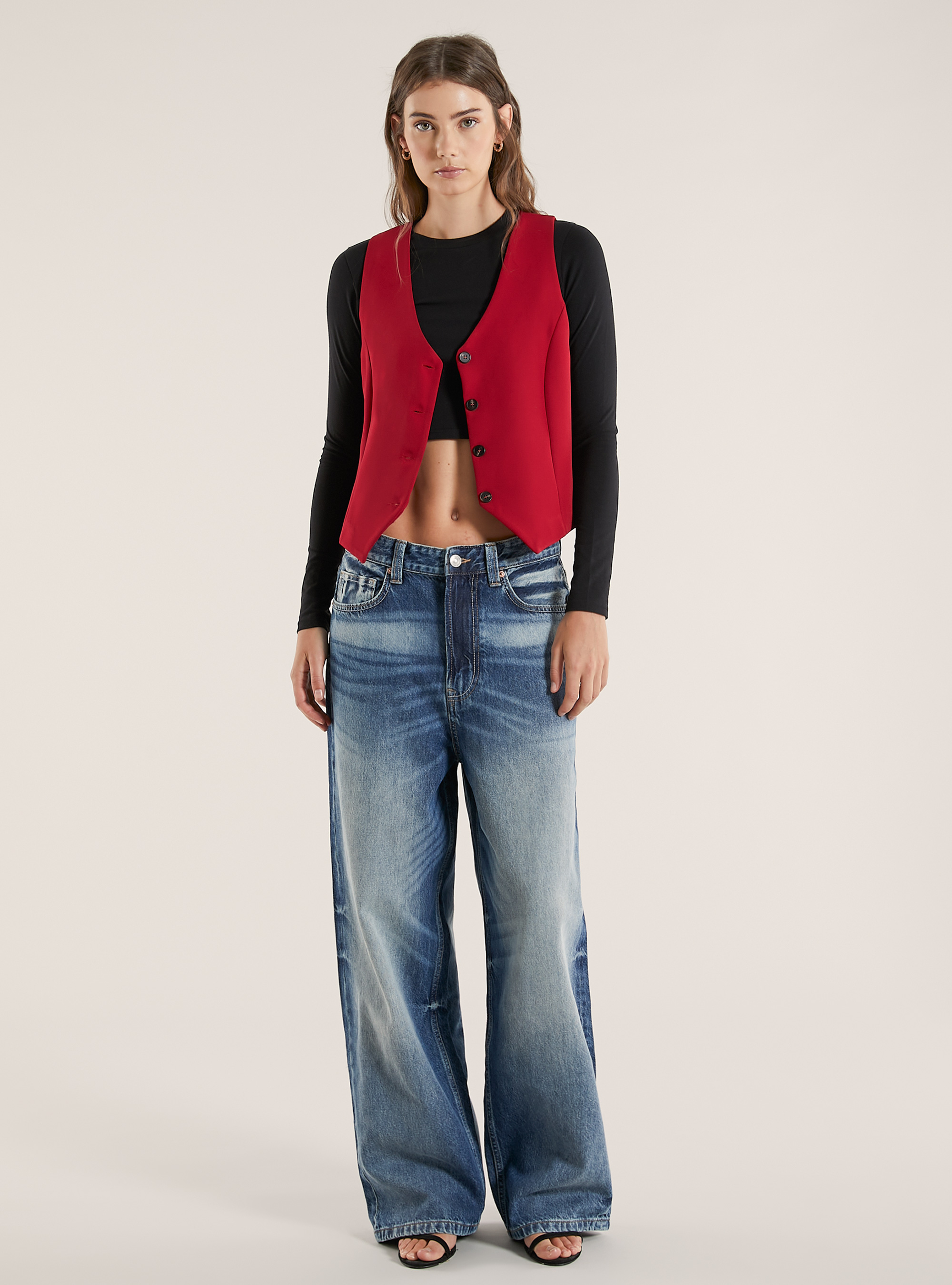 Tailored vest, BO1 BORDEAUX DARK