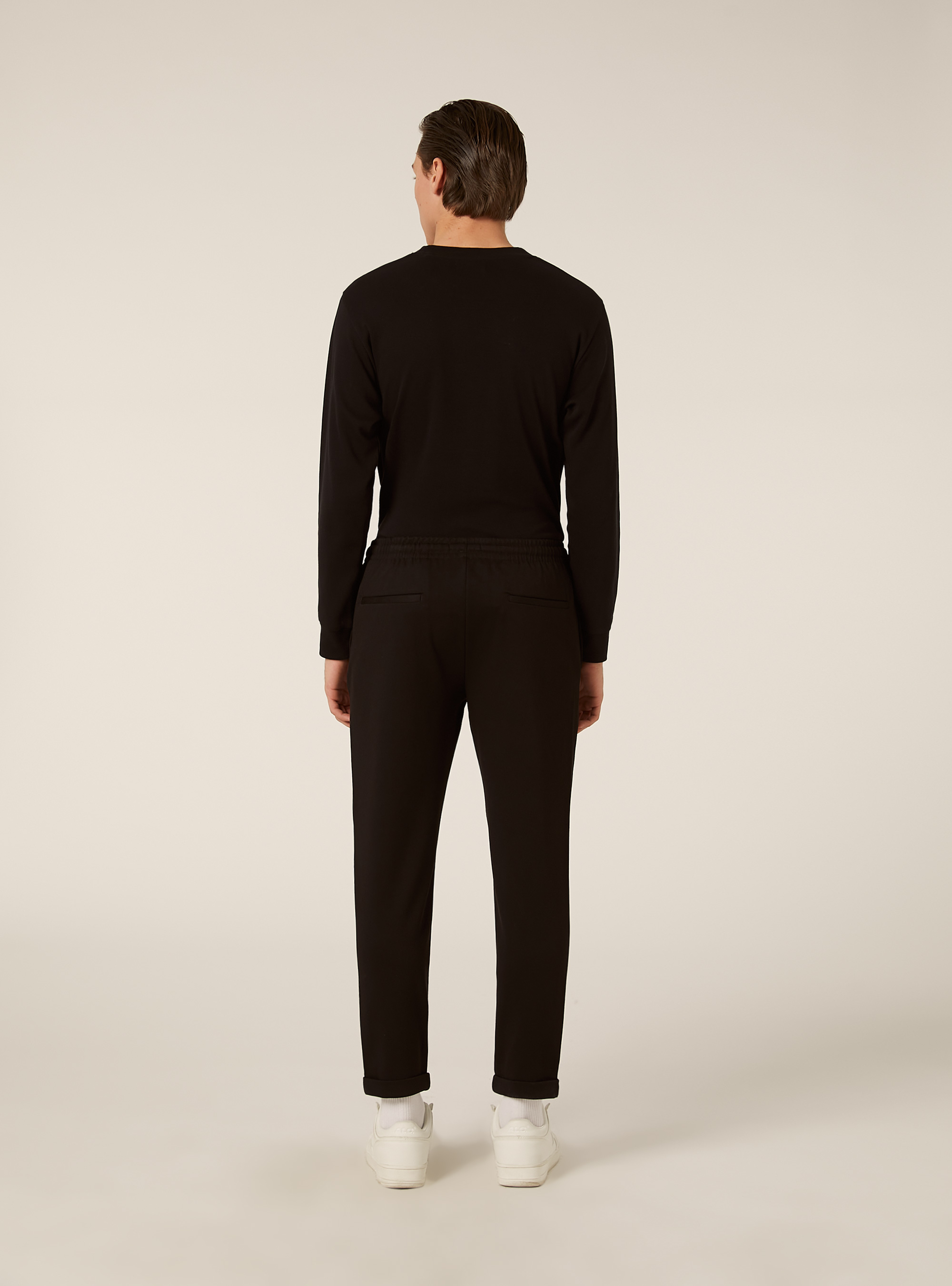Pantaloni con vita jogger honeycomb, NERO