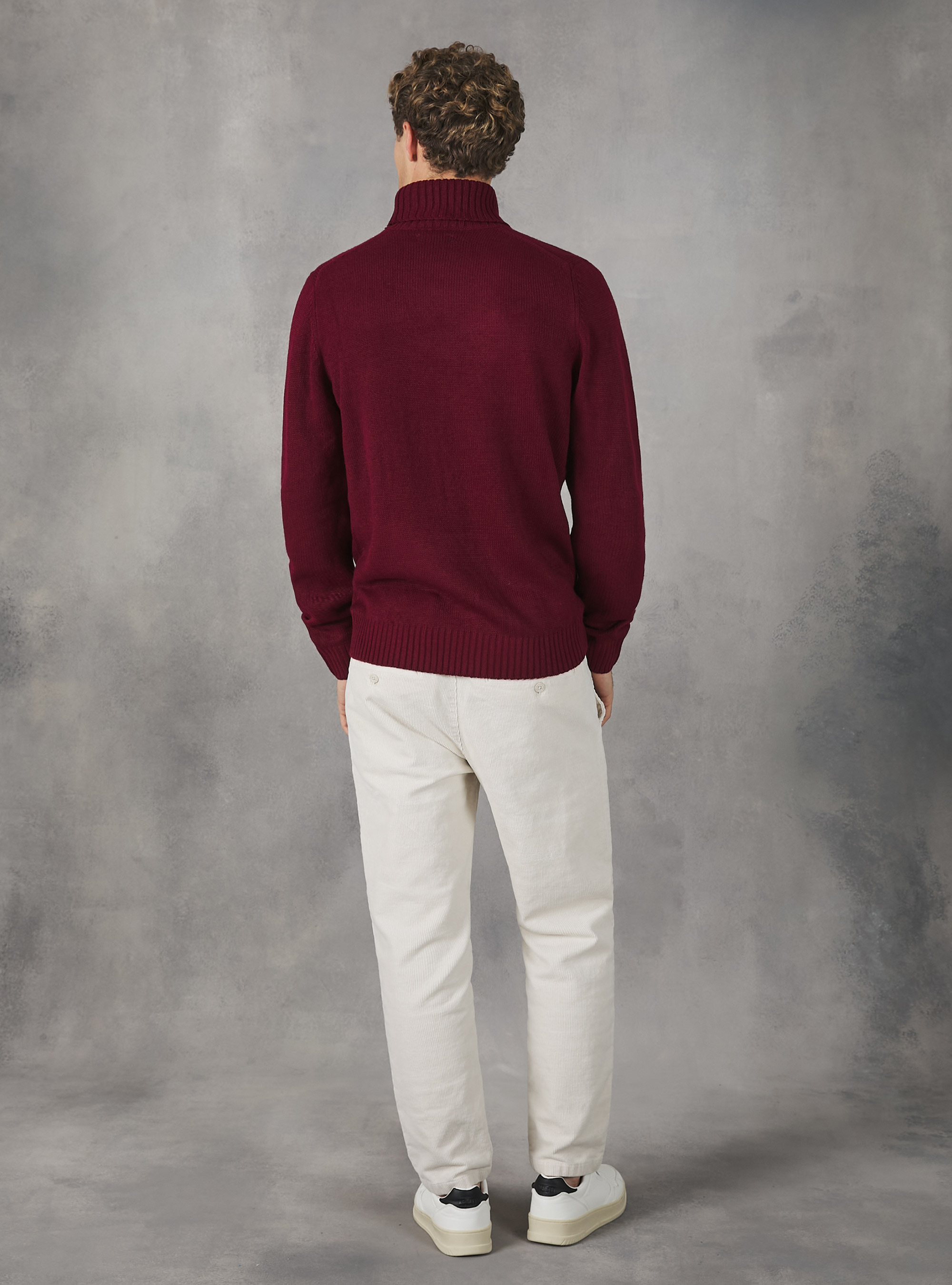 Pullover a collo alto cachemire touch, BO2 BORDEAUX MEDIUM