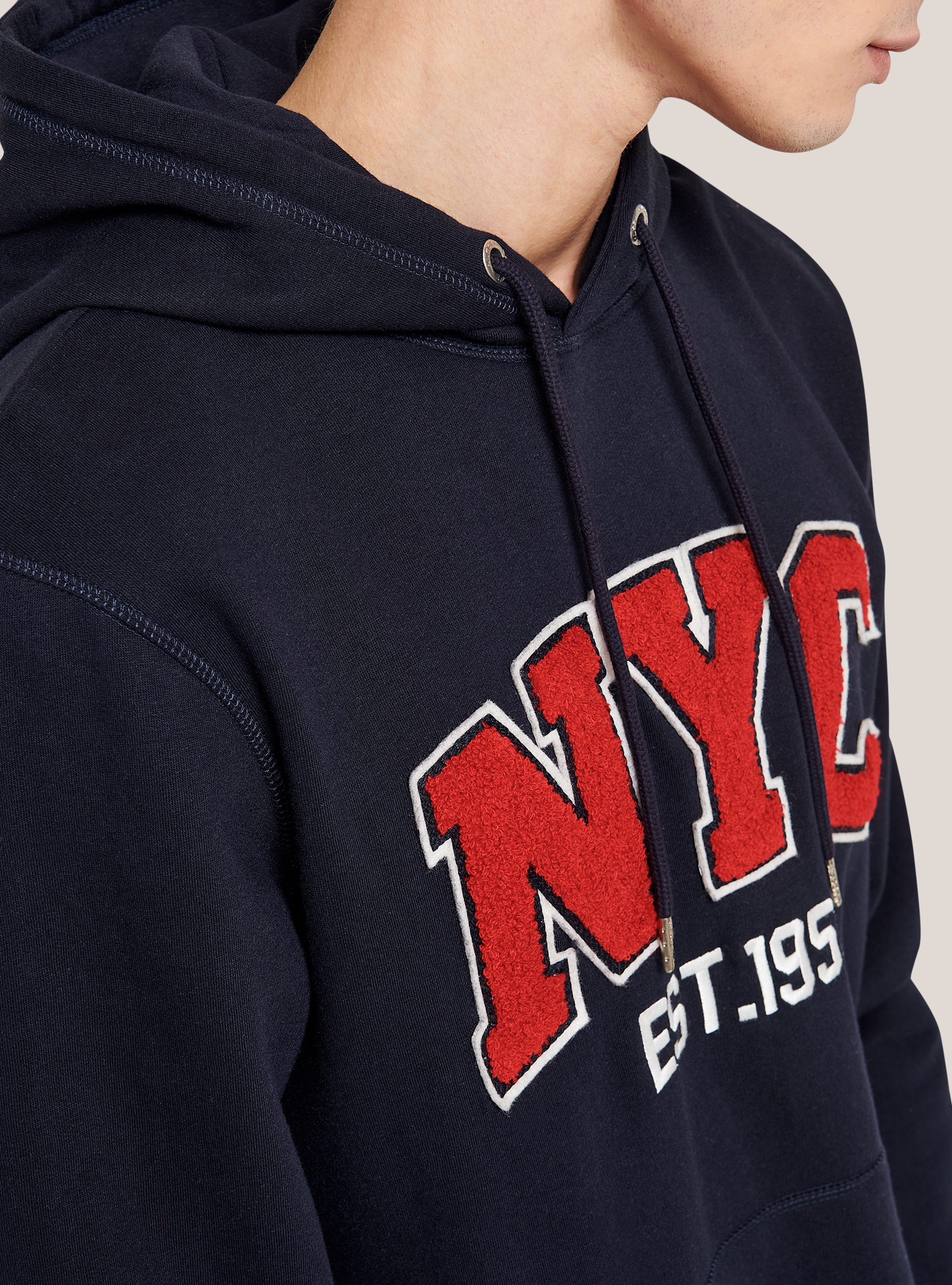 Hoodie with kangaroo pocket, BLUE NAVY