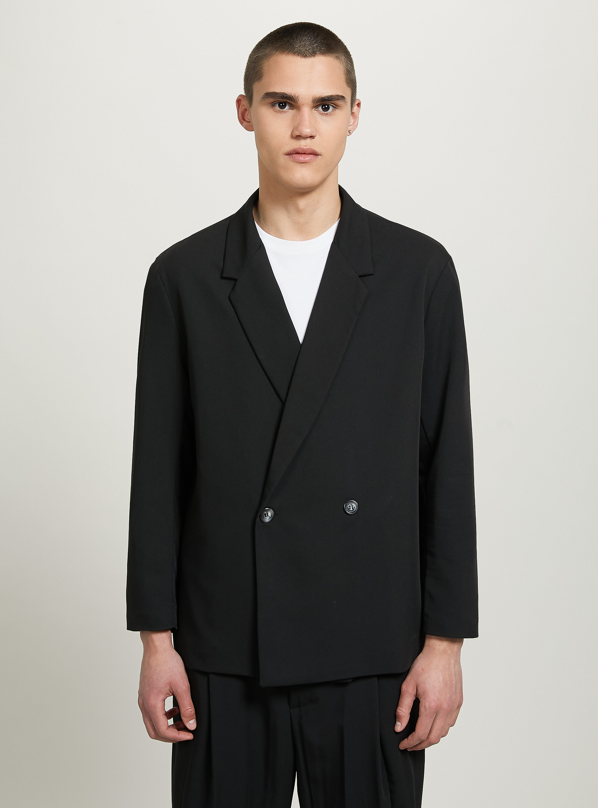 Giacca doppio petto regular fit, BK1 BLACK