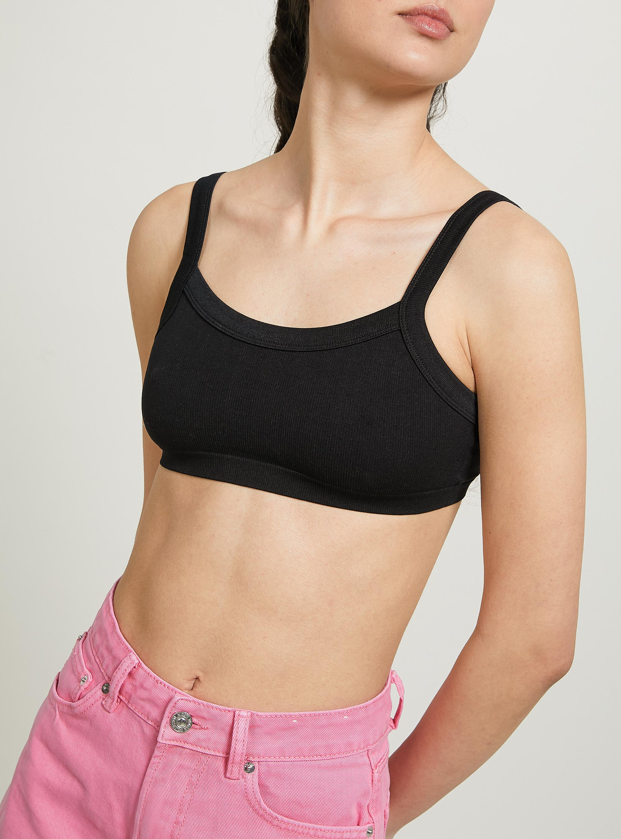 Top brassi&egrave;re cotel&eacute;, BK1 BLACK