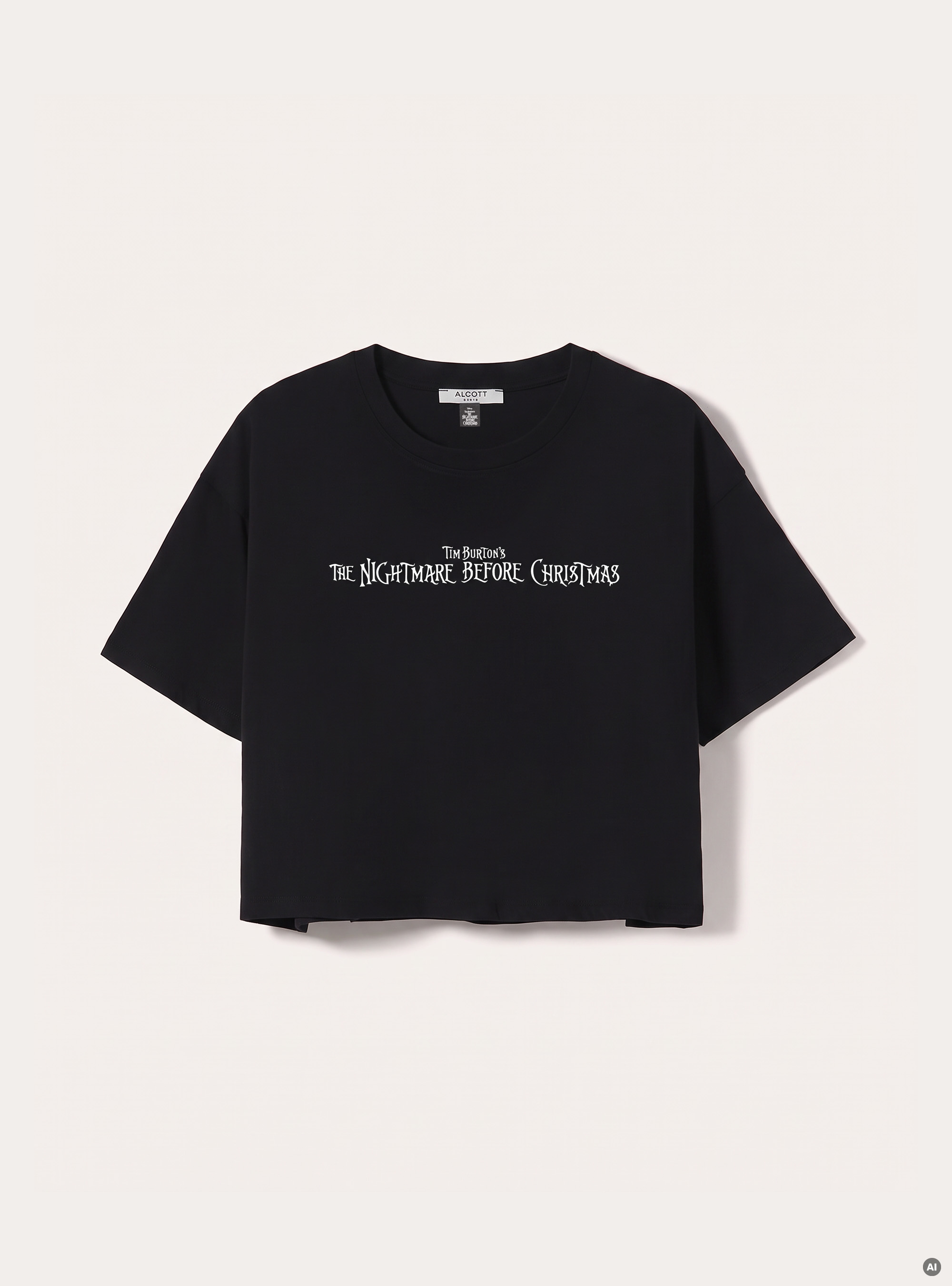 T-shirt boxy the nightmare before christmas, BK1 BLACK