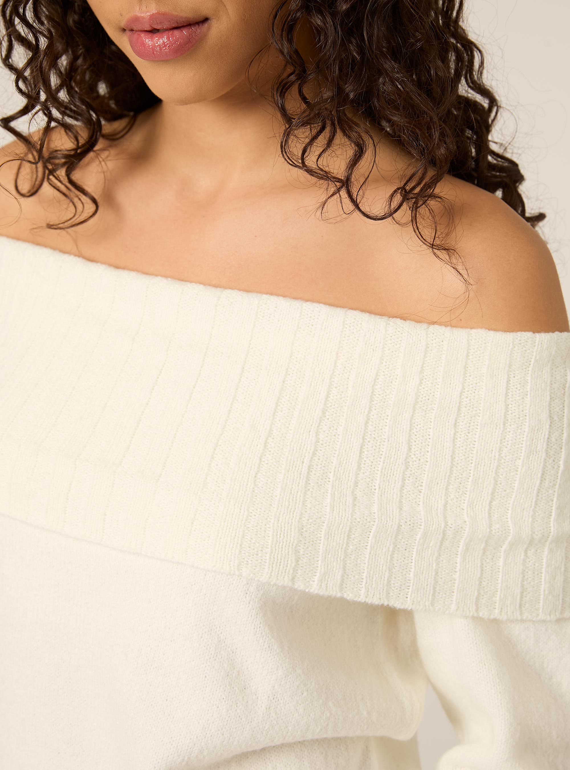 Maglia con spalle scoperte bardot, WH2 WHITE