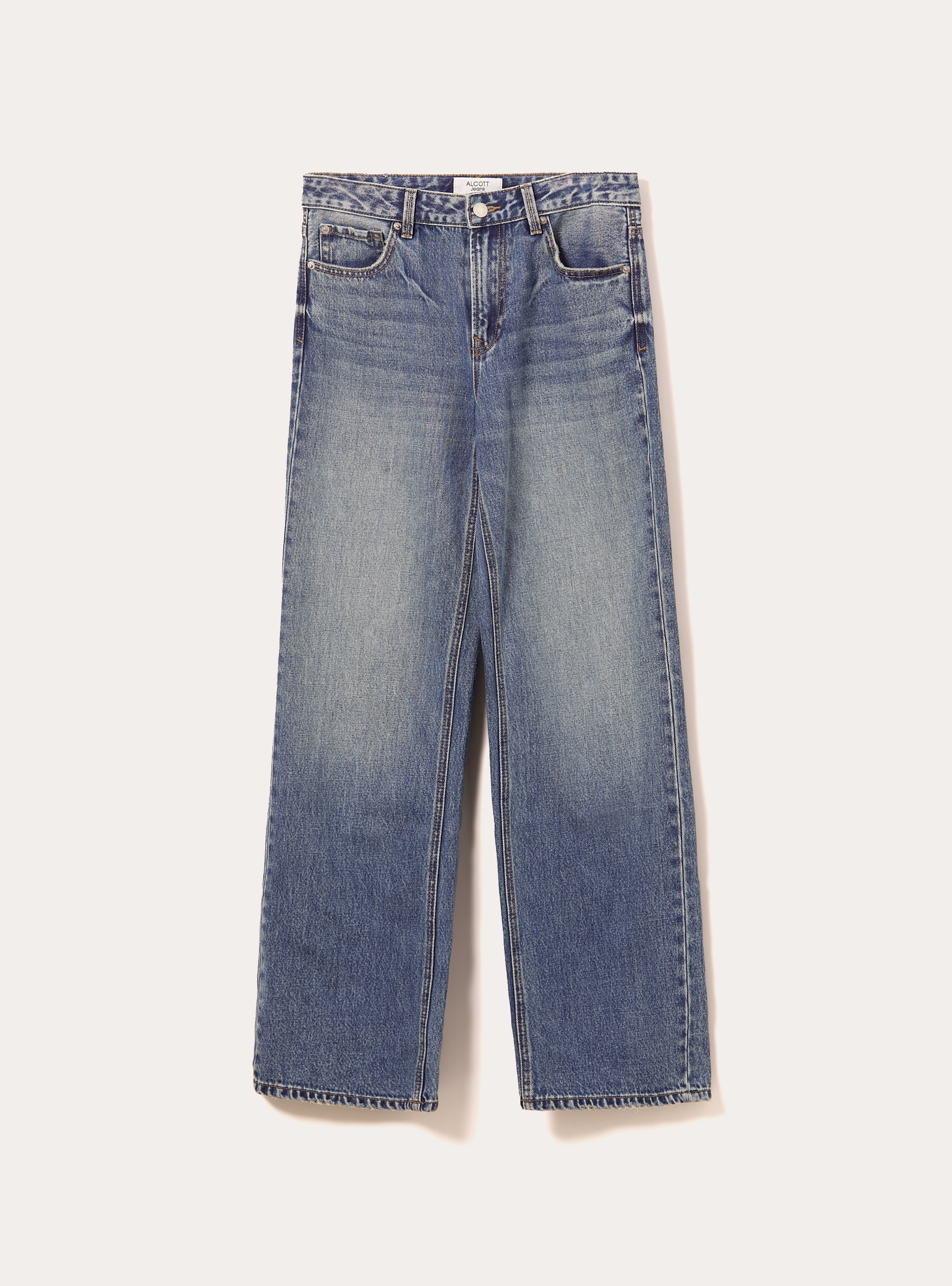 Jeans straight fit, D002 MEDIUM DARK BLUE