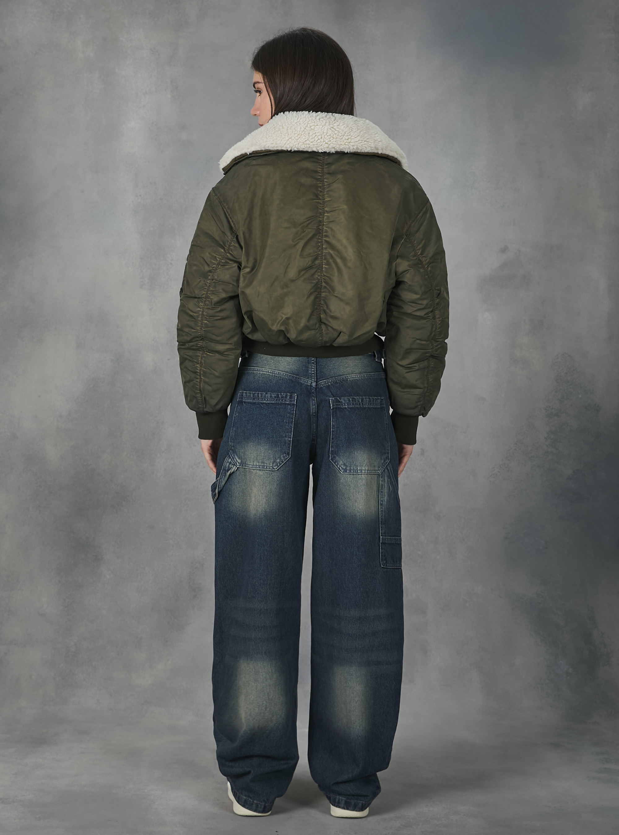 Bomber effet délavé avec rembourrage recyclé, KY2 KAKY MEDIUM