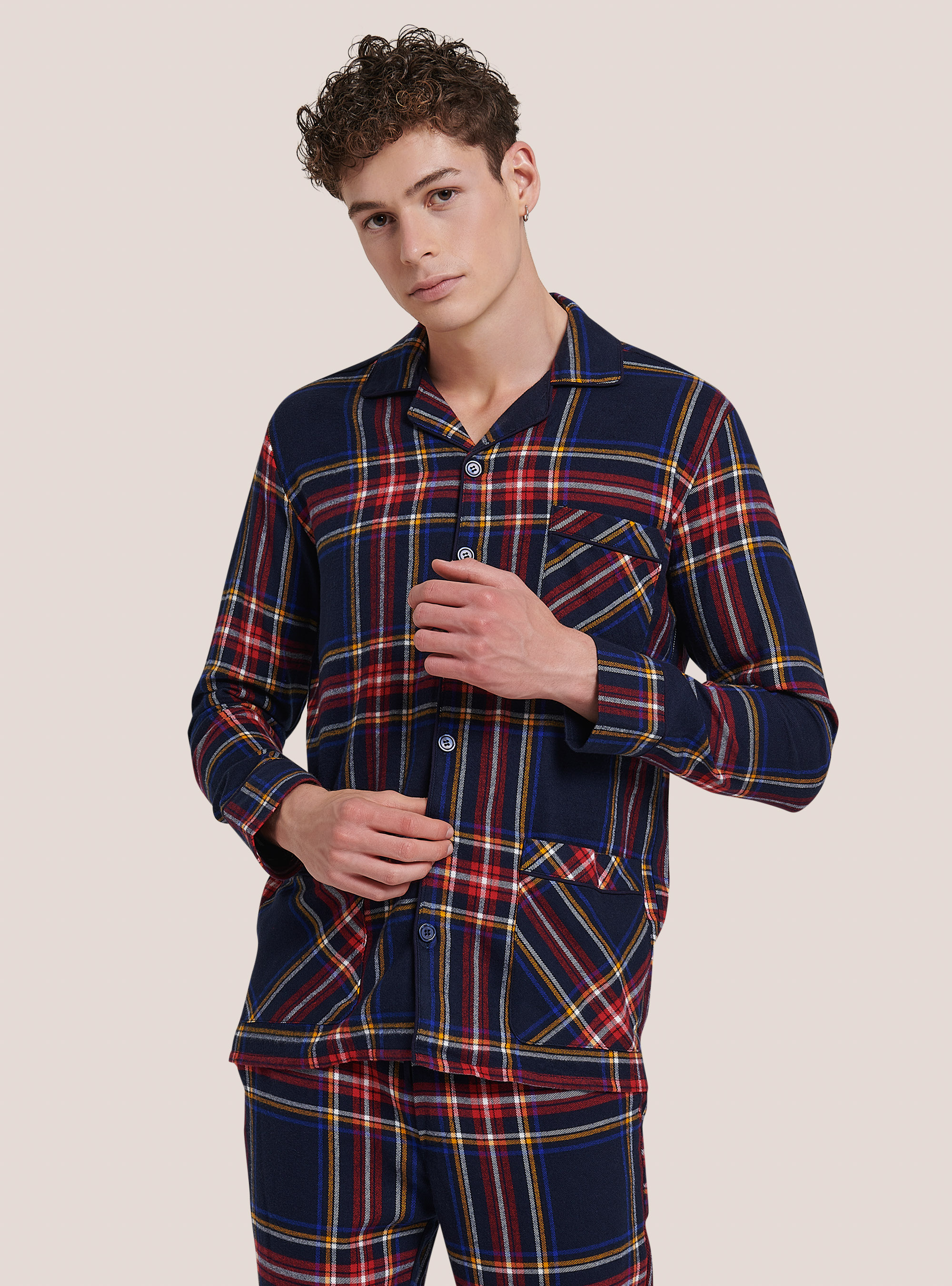 Tartan pyjama set, BLUE NAVY