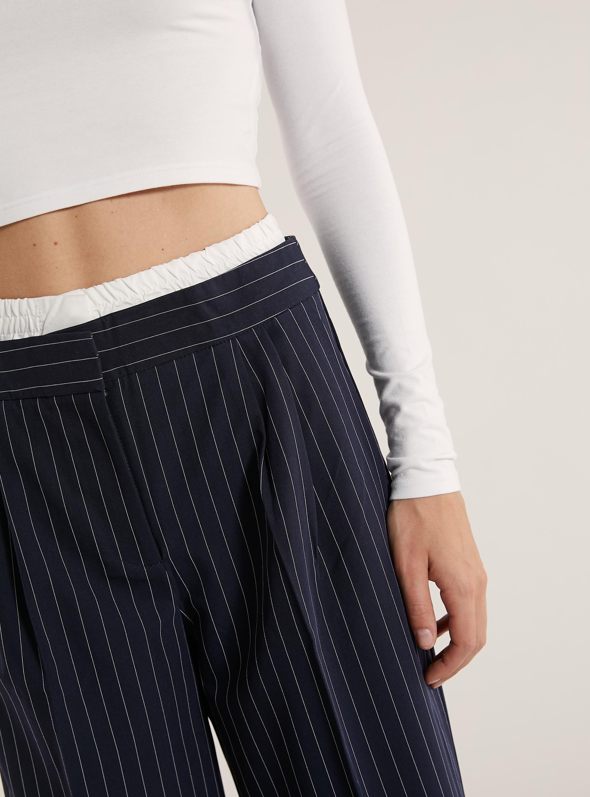 Smart trousers with combined waist, MULTICOLOR