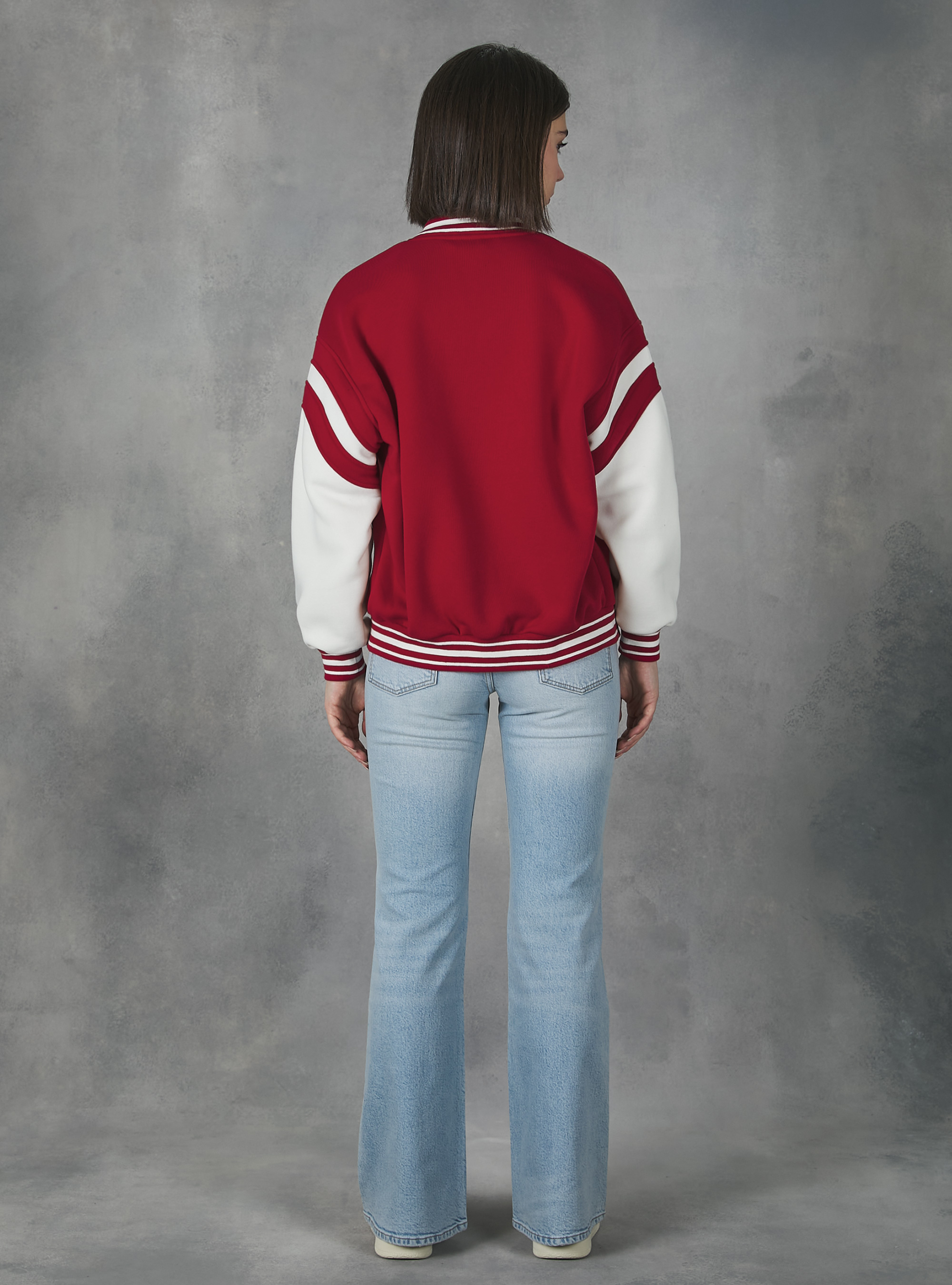 College Bomber Jacket with print, RD2 RED MEDIUM