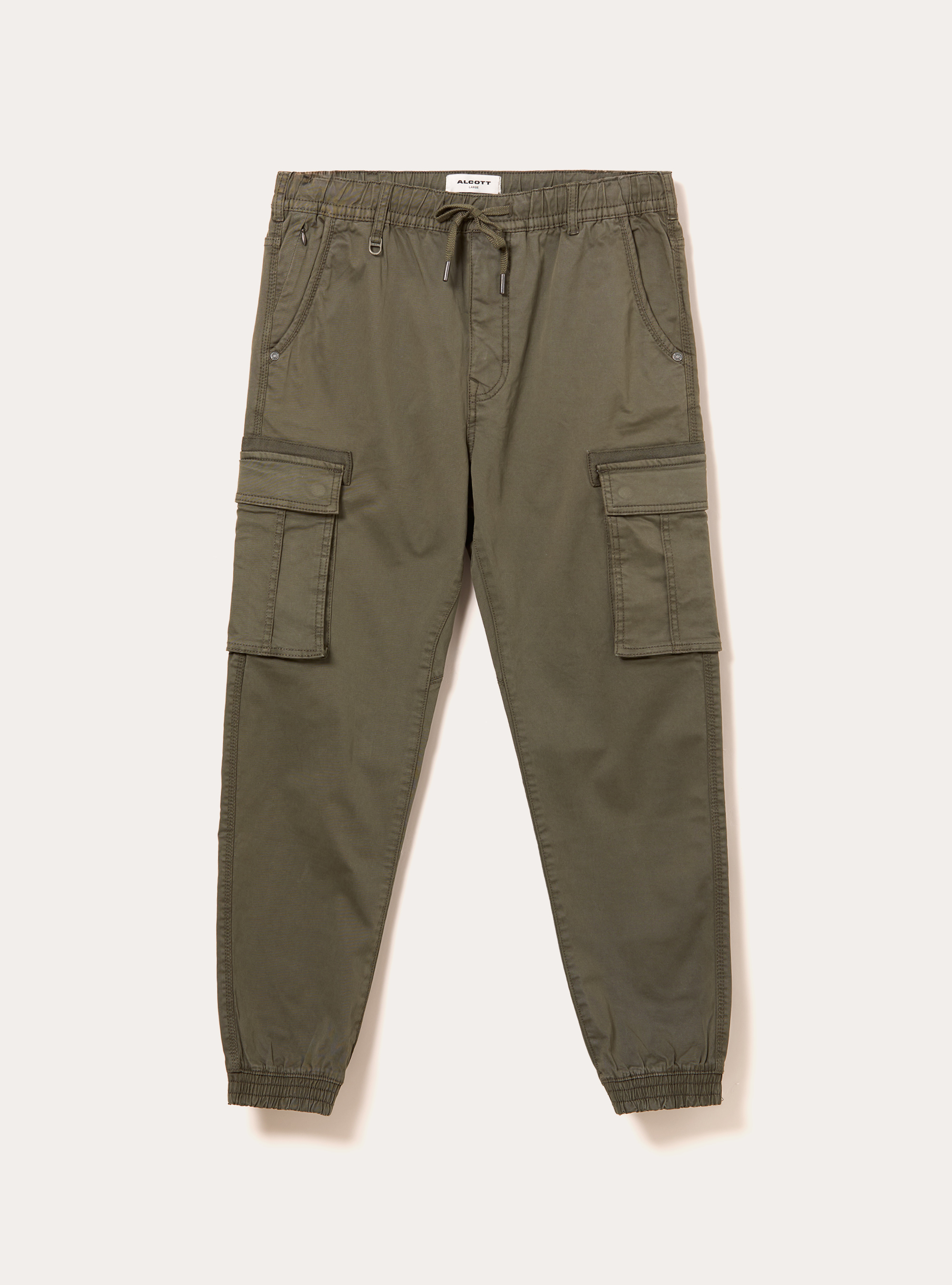 Stretch twill cargo jogger pants, KY2 KAKY MEDIUM