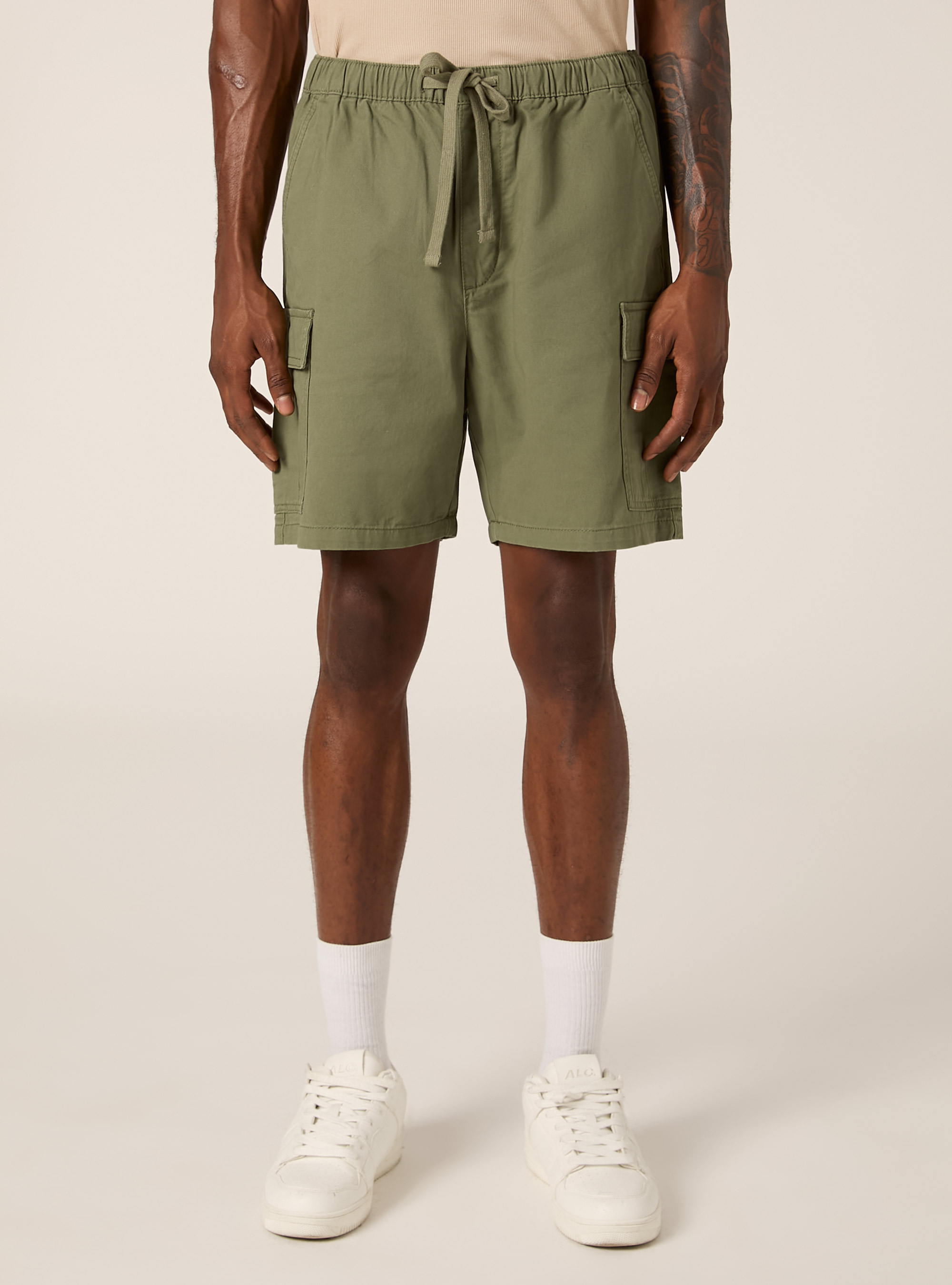 Cargo-Bermudashorts aus Twill mit Kordelzug, KY2 KAKY MEDIUM