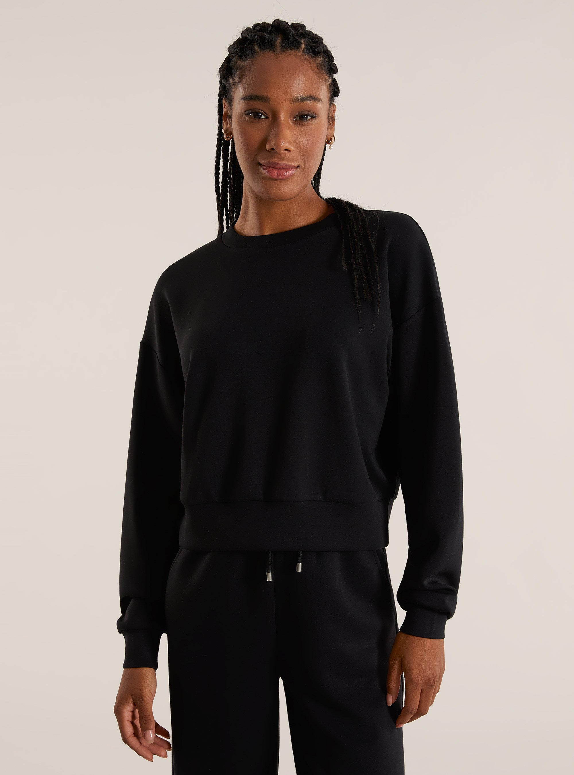 Sweat court en scuba doux, BK1 BLACK