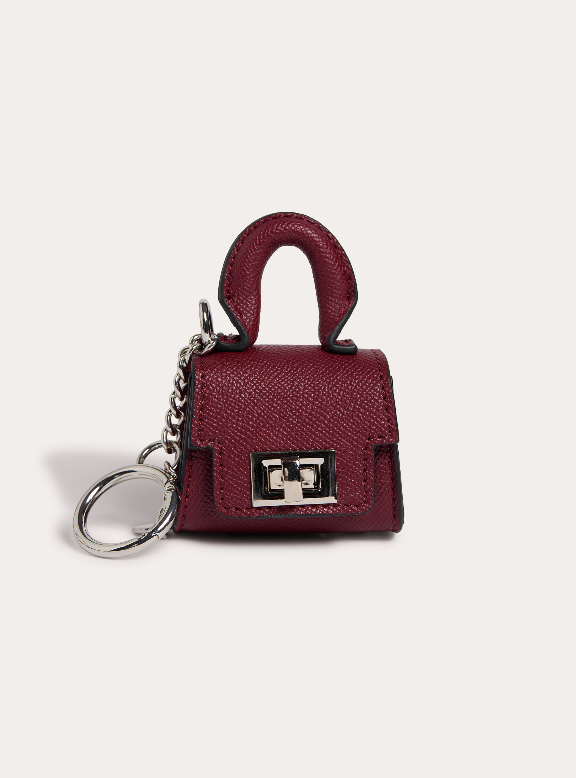 Mini bag-shaped keyring, BO1 BORDEAUX DARK