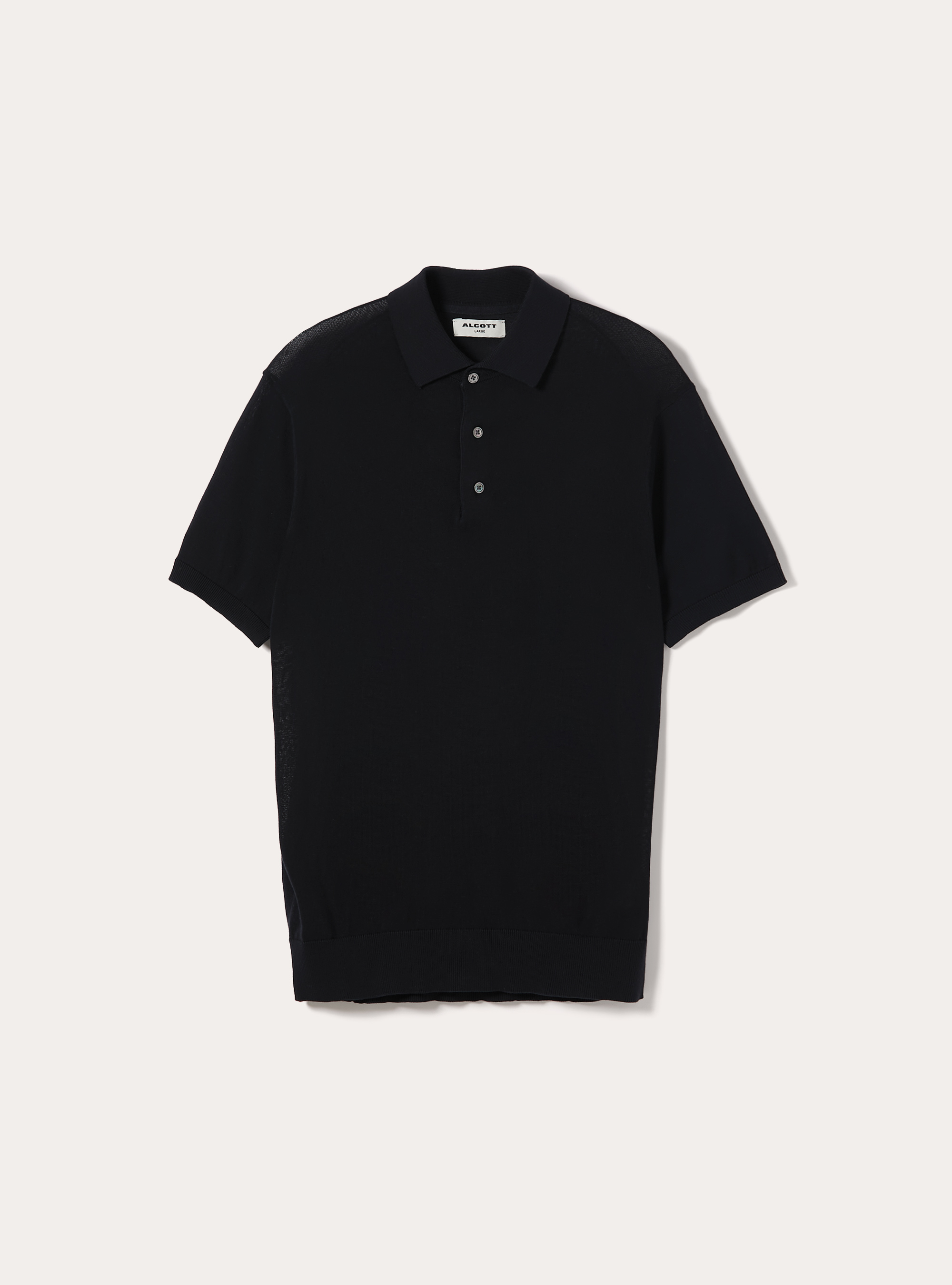 Extrafine cotton knit polo shirt, NA1 NAVY DARK