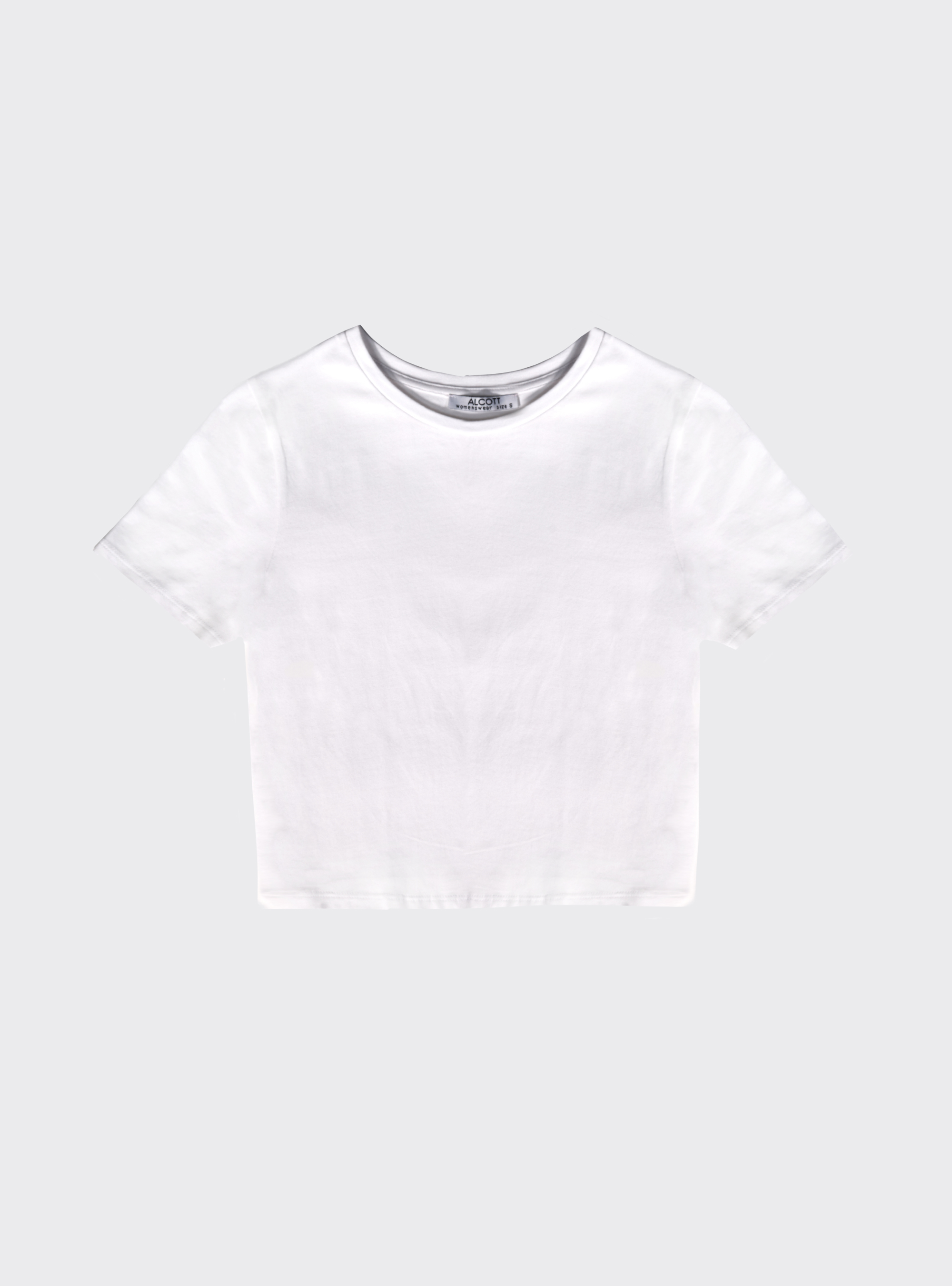 T-shirt elastica cropped, BLANCO