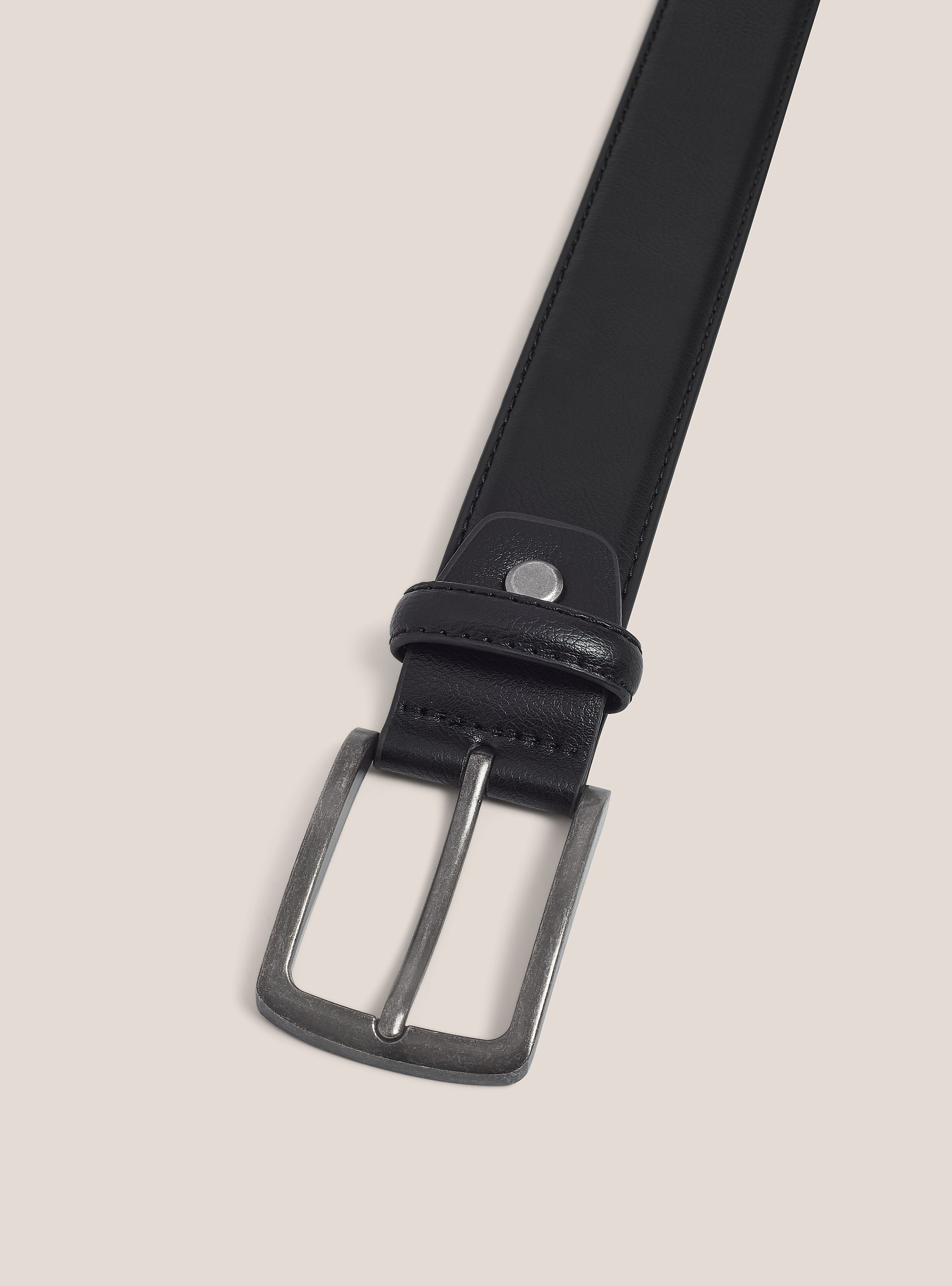 Leather effect belt, BLACK