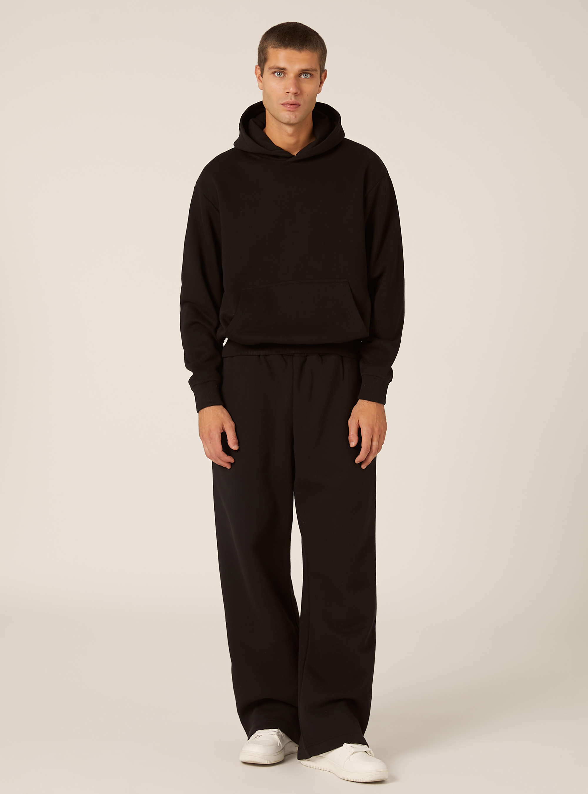 Boxy fit hoodie, BK1 BLACK