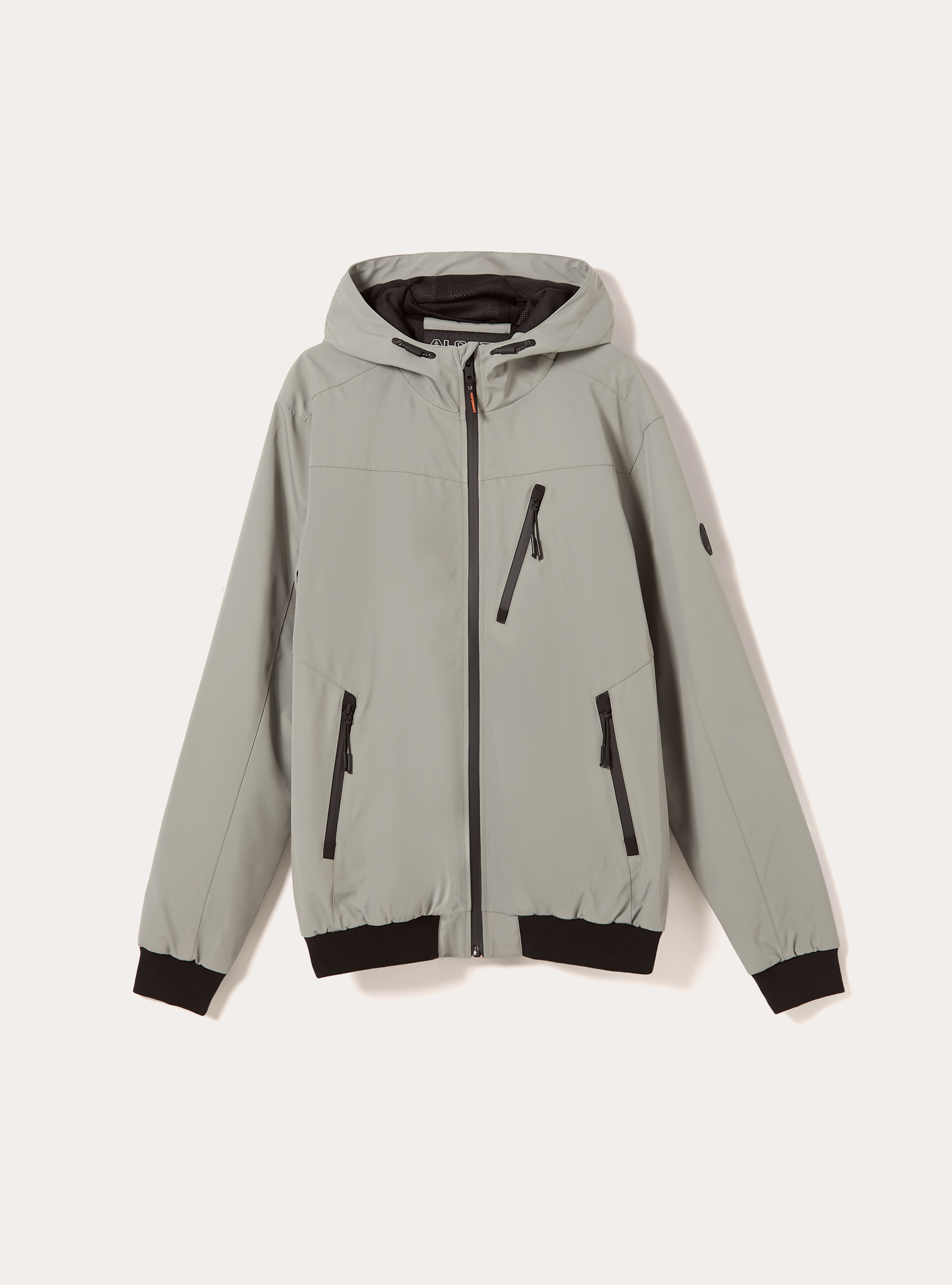 Winddichte Bomberjacke mit Kapuze, SG3 SAGE LIGHT