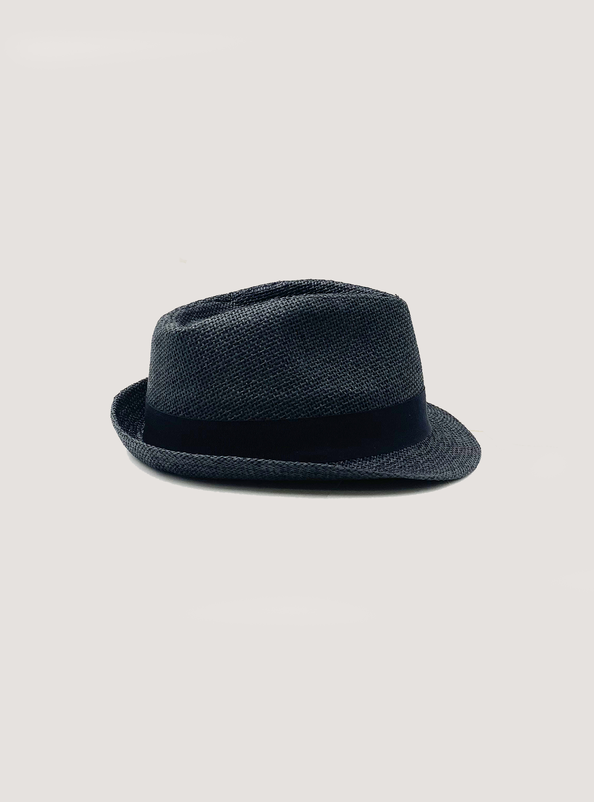 Raffia-effect hat, BLACK