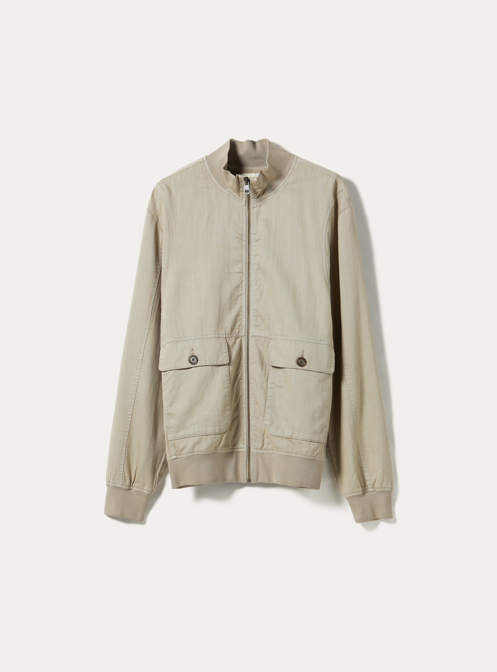 Linen blend bomber jacket with large pockets, BG2 BEIGE MEDIUM