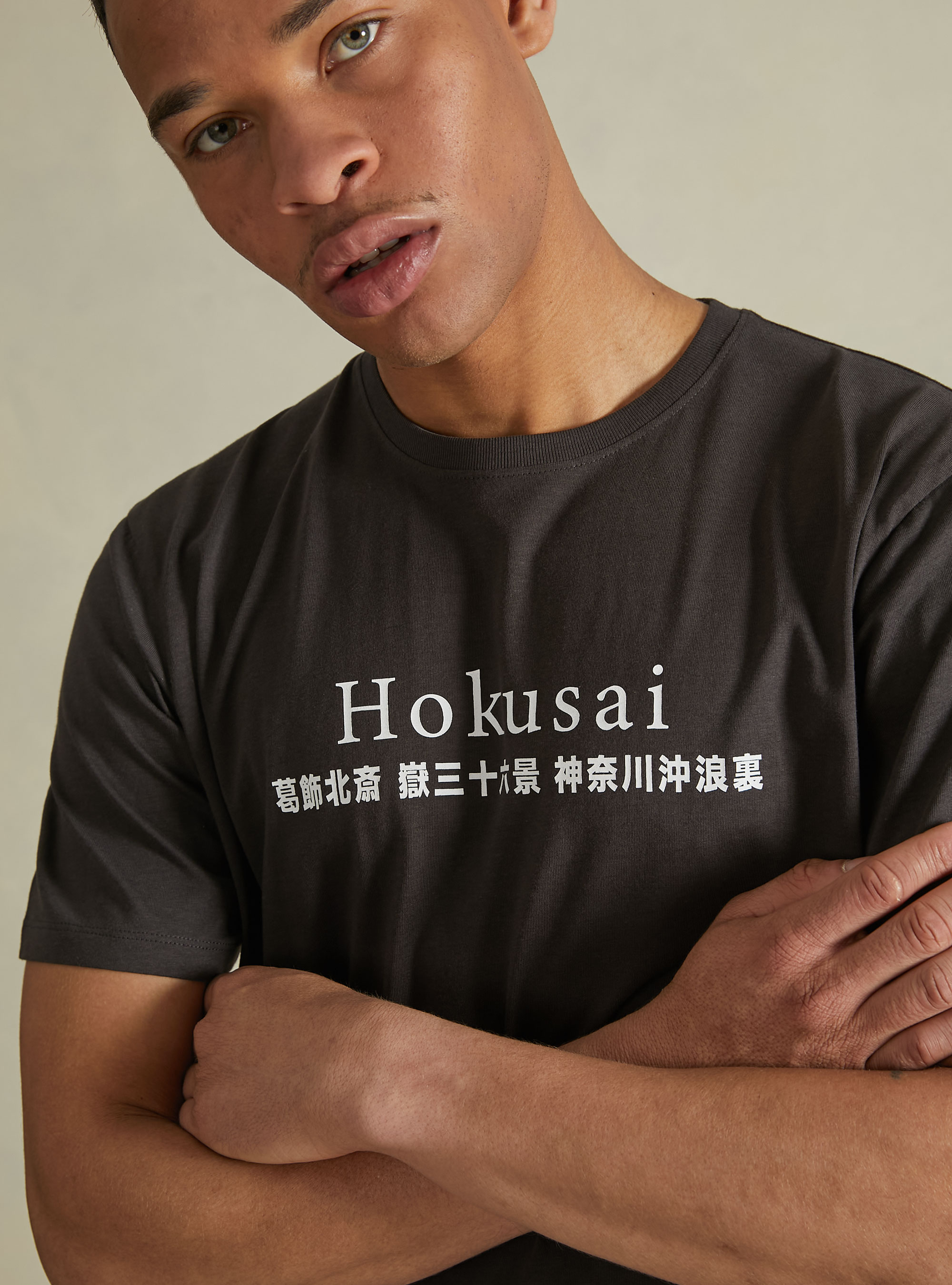 Art collection Hokusai / Alcott T-shirt, BK3 BLACK CHARCOAL