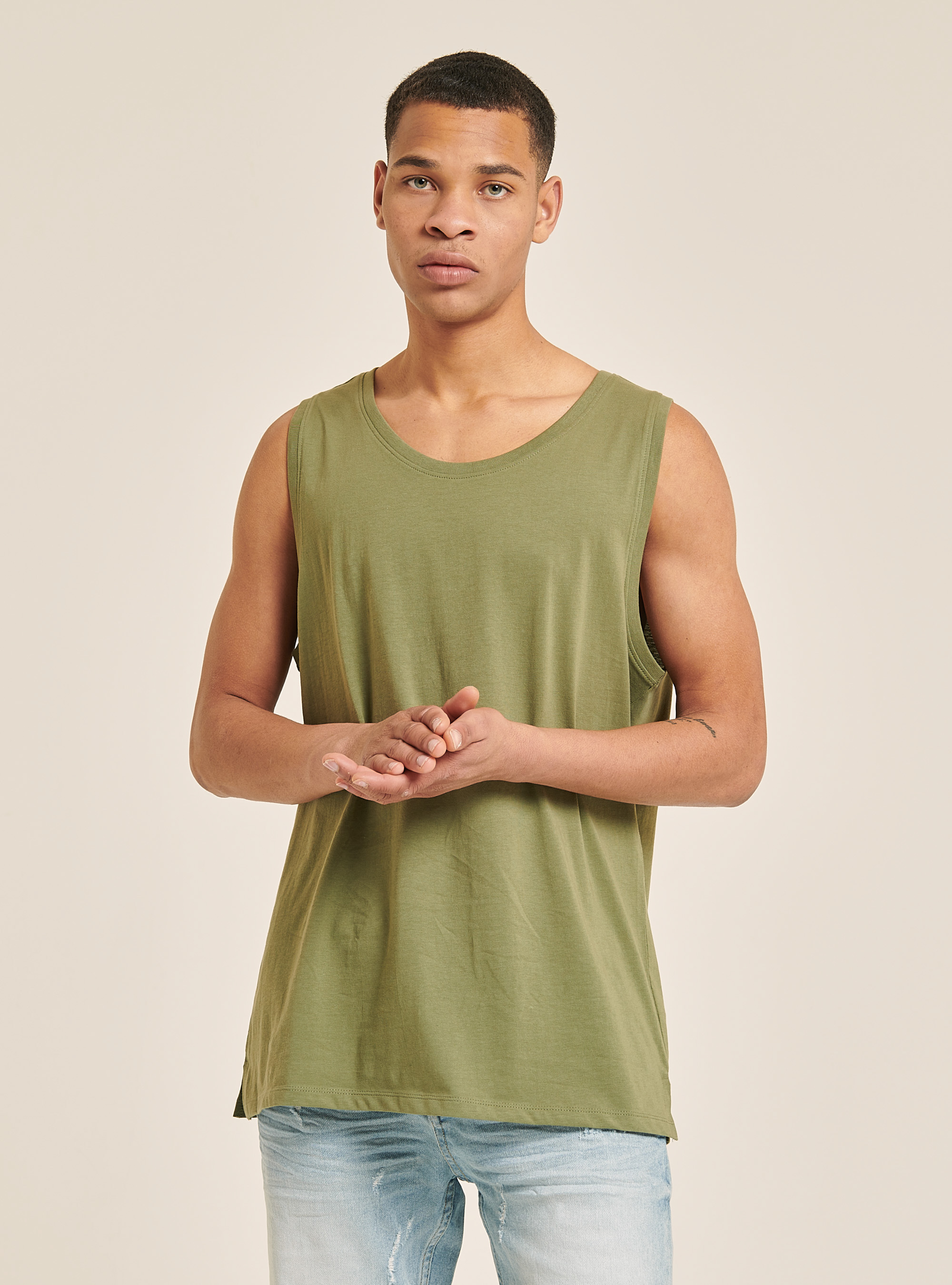 Canotta in cotone tinta unita, C0606 KAKY