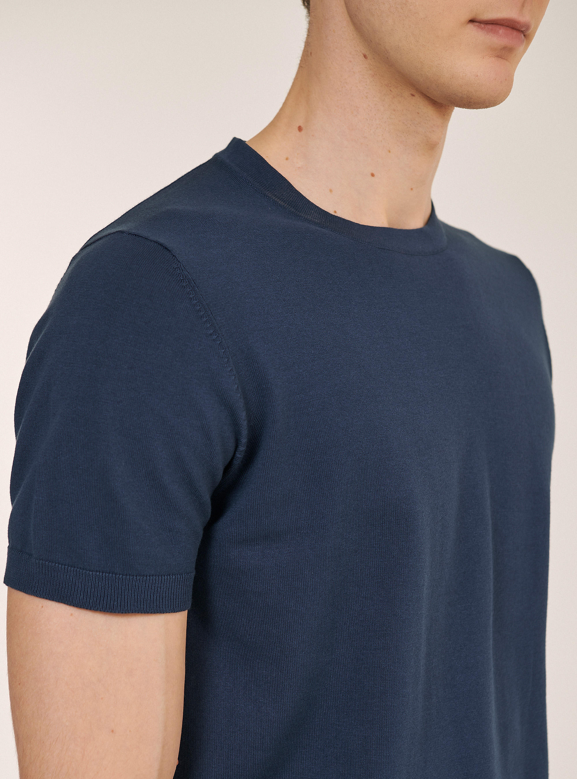 Pullover in cotone a maniche corte, C2201 BLUE