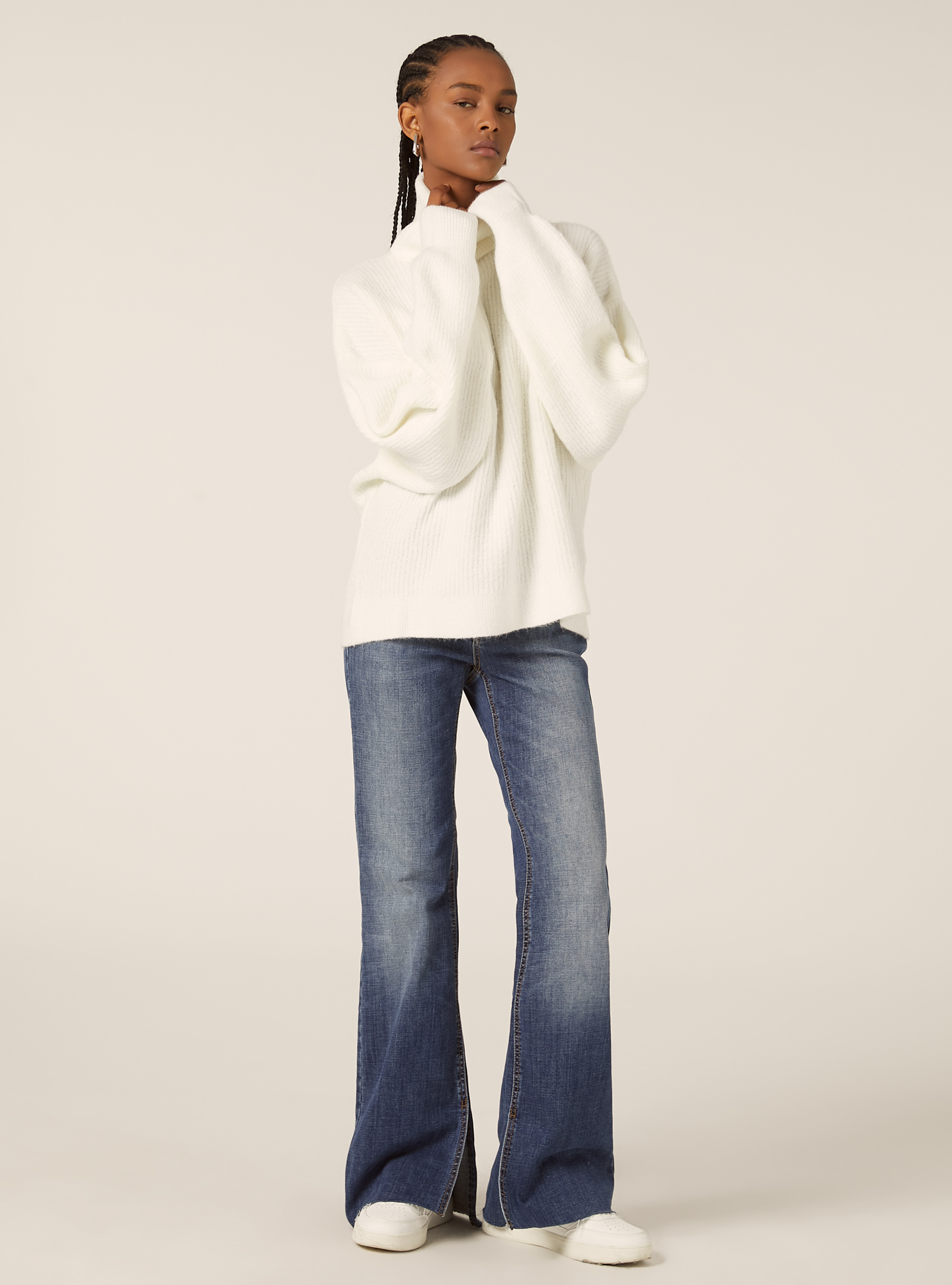 Pullover colloalto costa inglese, WH2 WHITE