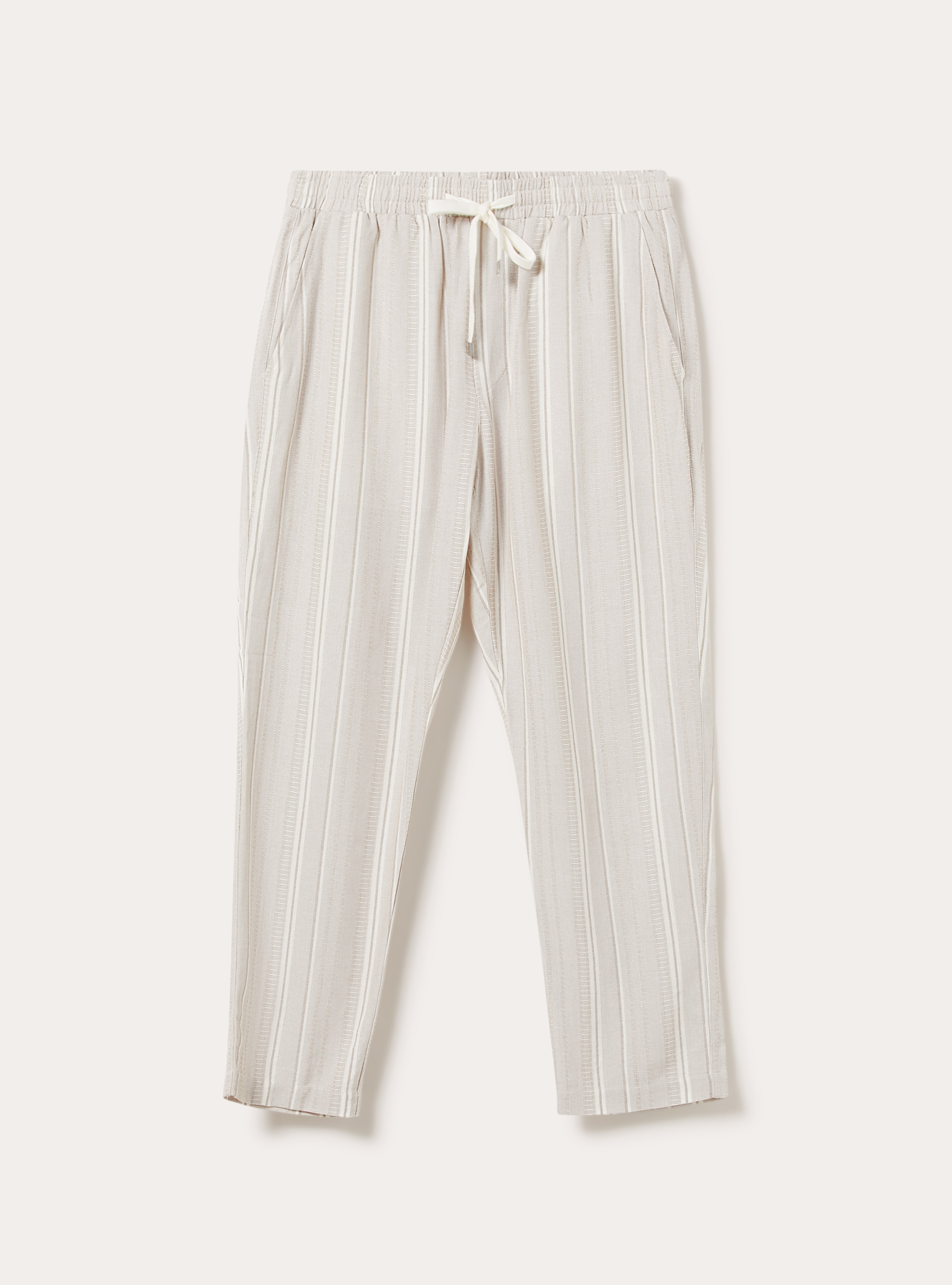 Pantaloni jogger in misto lino testurizzato, CR3 CREAM LIGHT