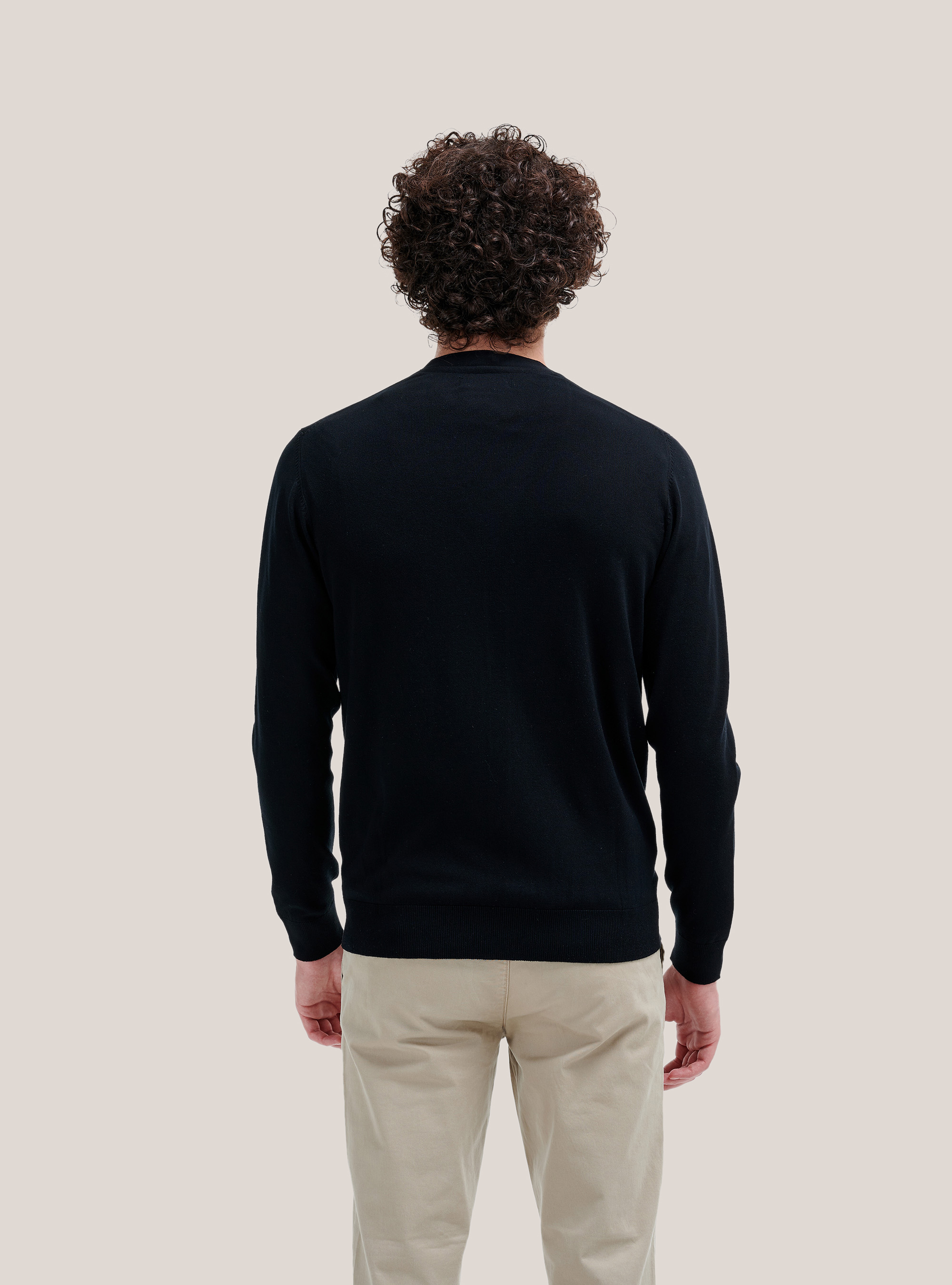 Jersey tipo cárdigan con botones, NEGRO