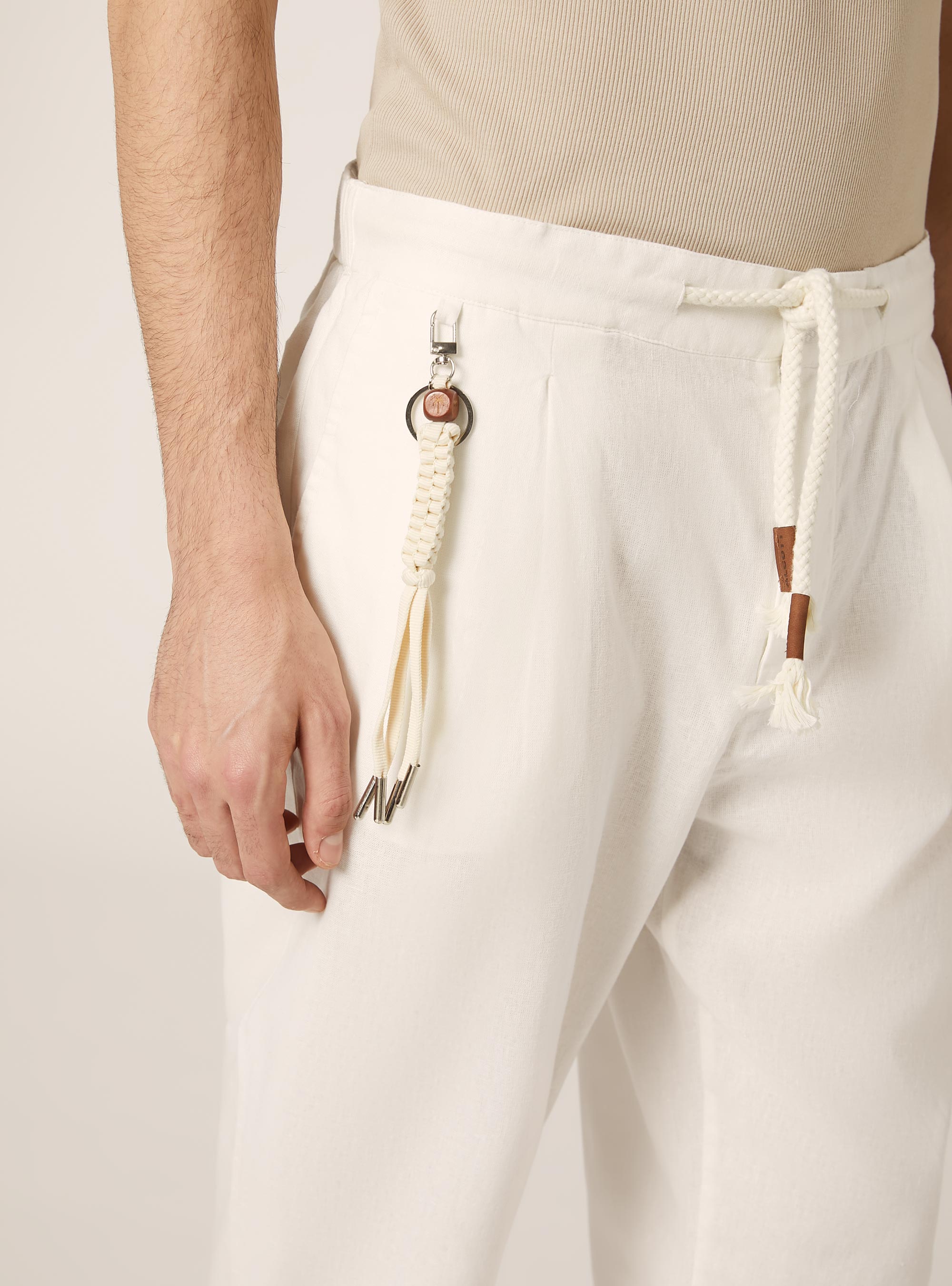 Jogginghose aus Leinenmischung, WH1 OFF WHITE