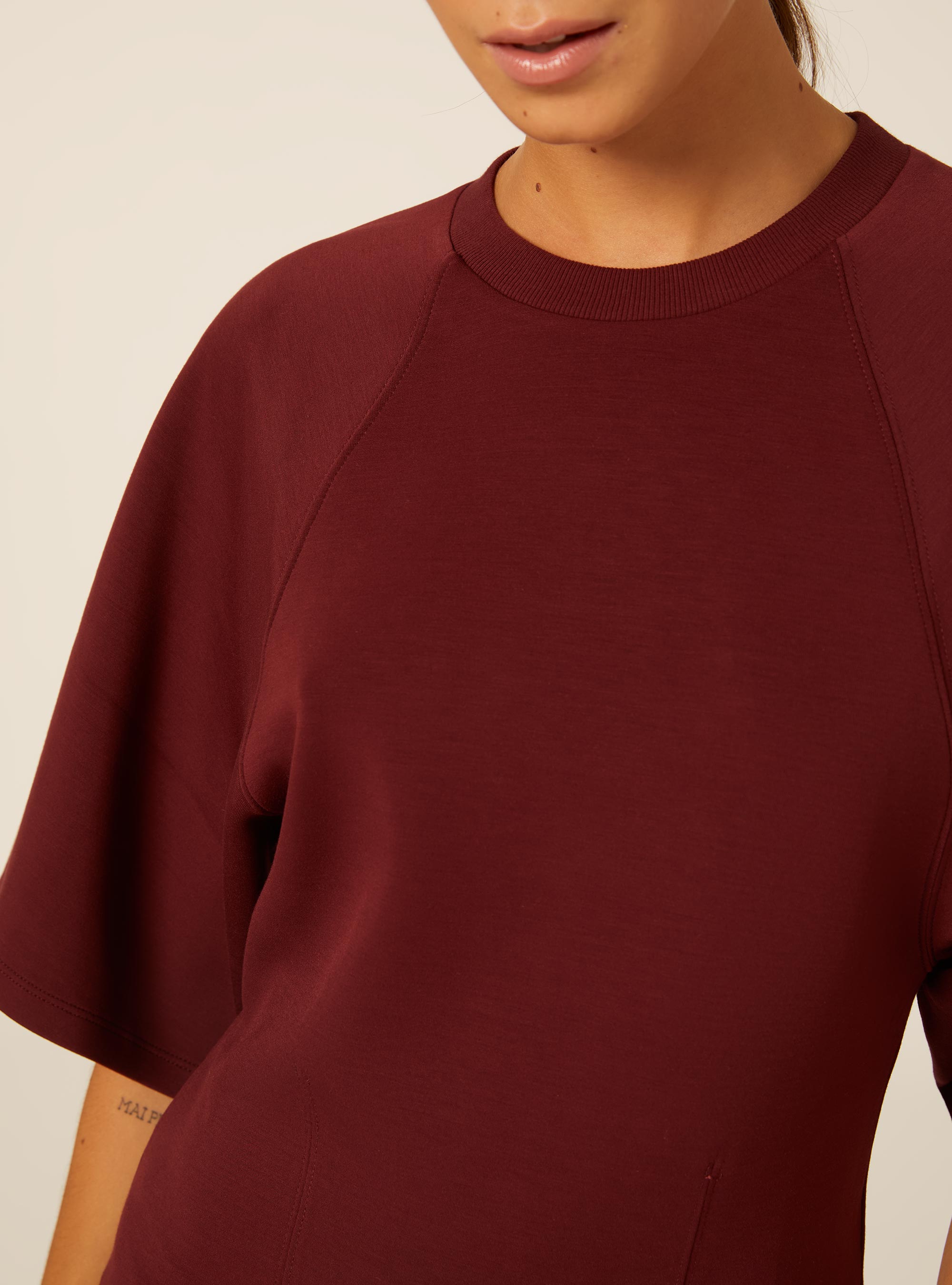 T-shirt soft touch, BO1 BORDEAUX DARK