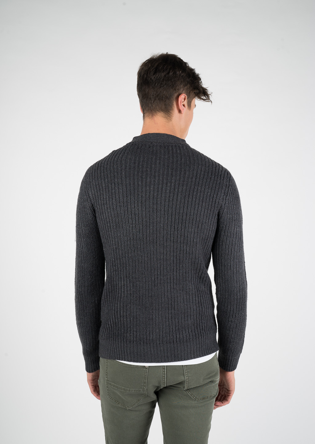 Pullover tinta unita, GRIS MELANGE