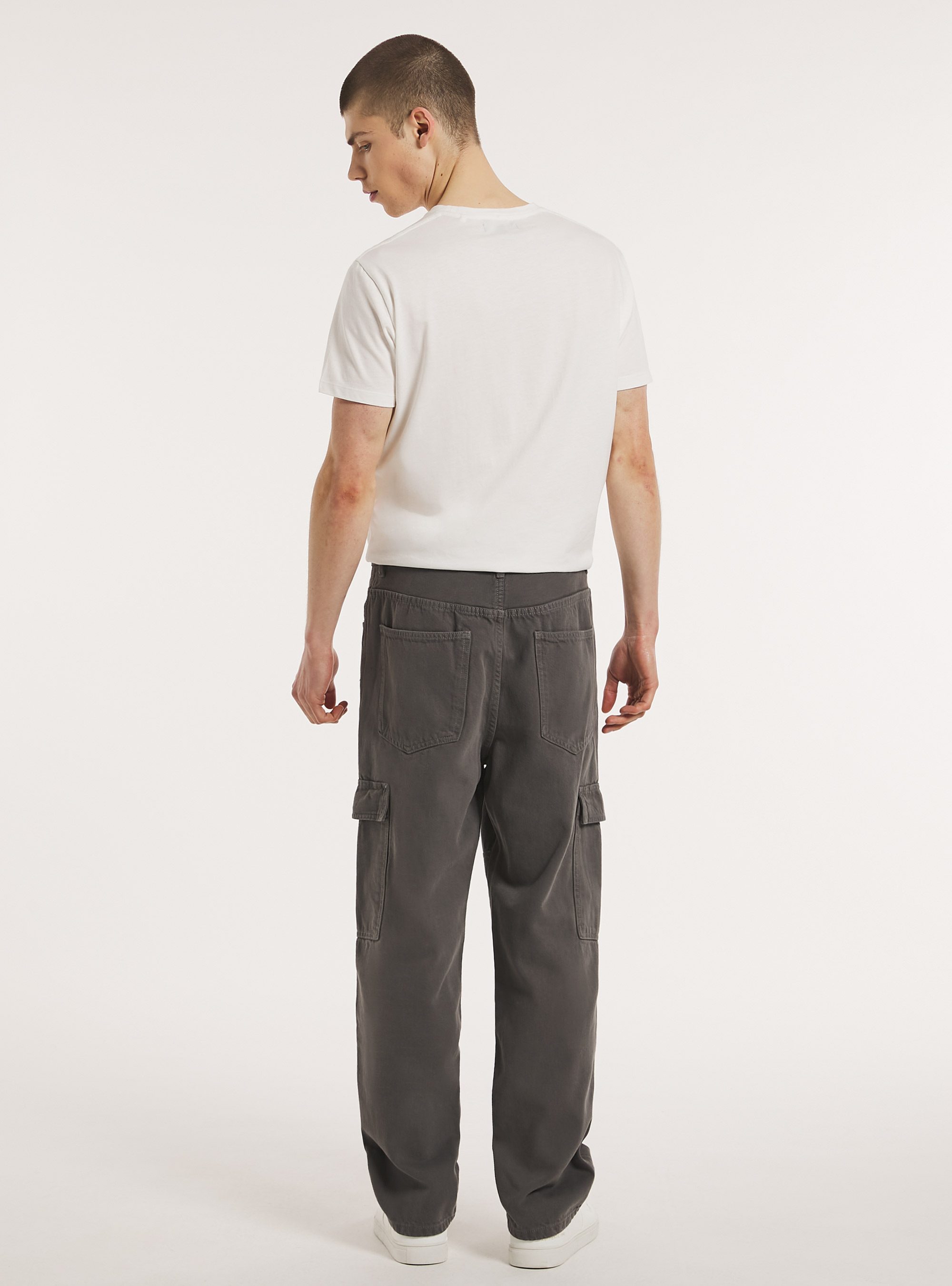 Cotton cargo trousers, GY2 GREY MEDIUM
