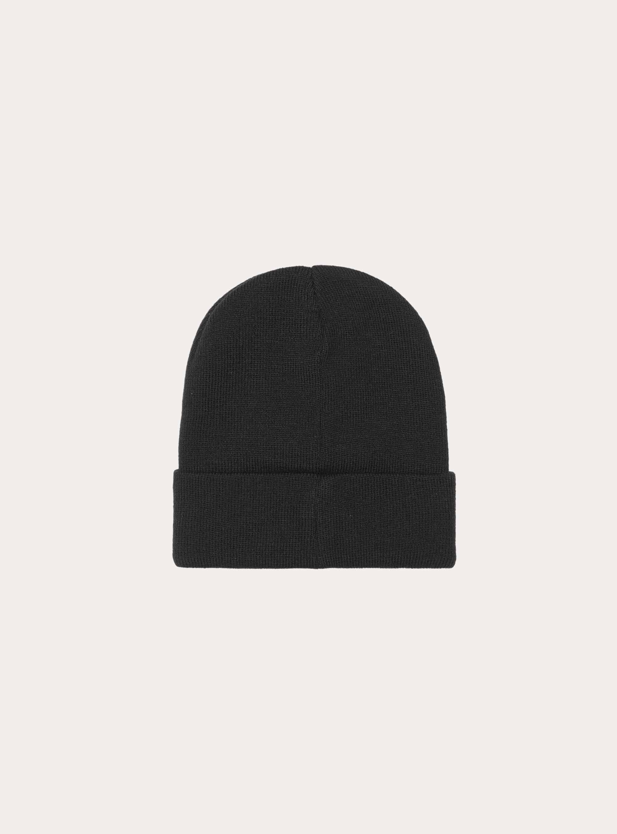 Warm beanie with patch, BK1 BLACK
