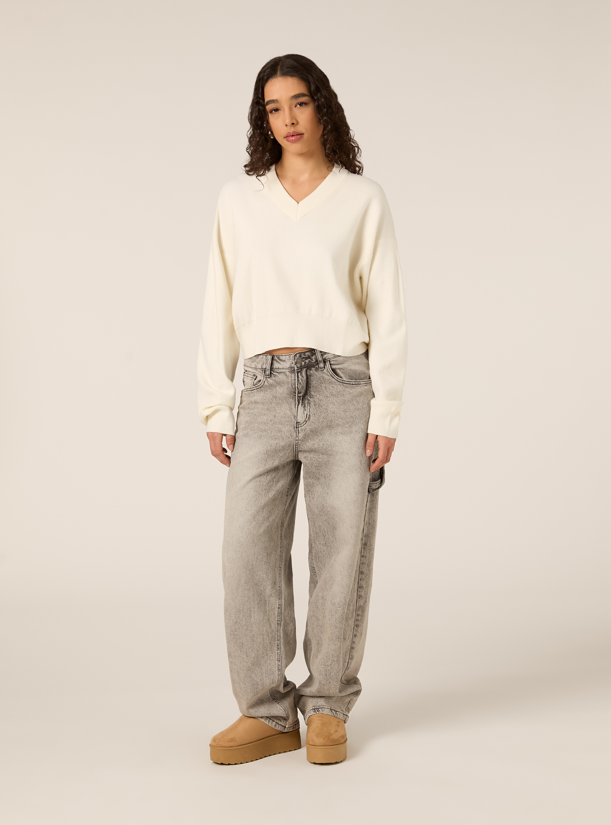 Maglia scollo a v, WH2 WHITE