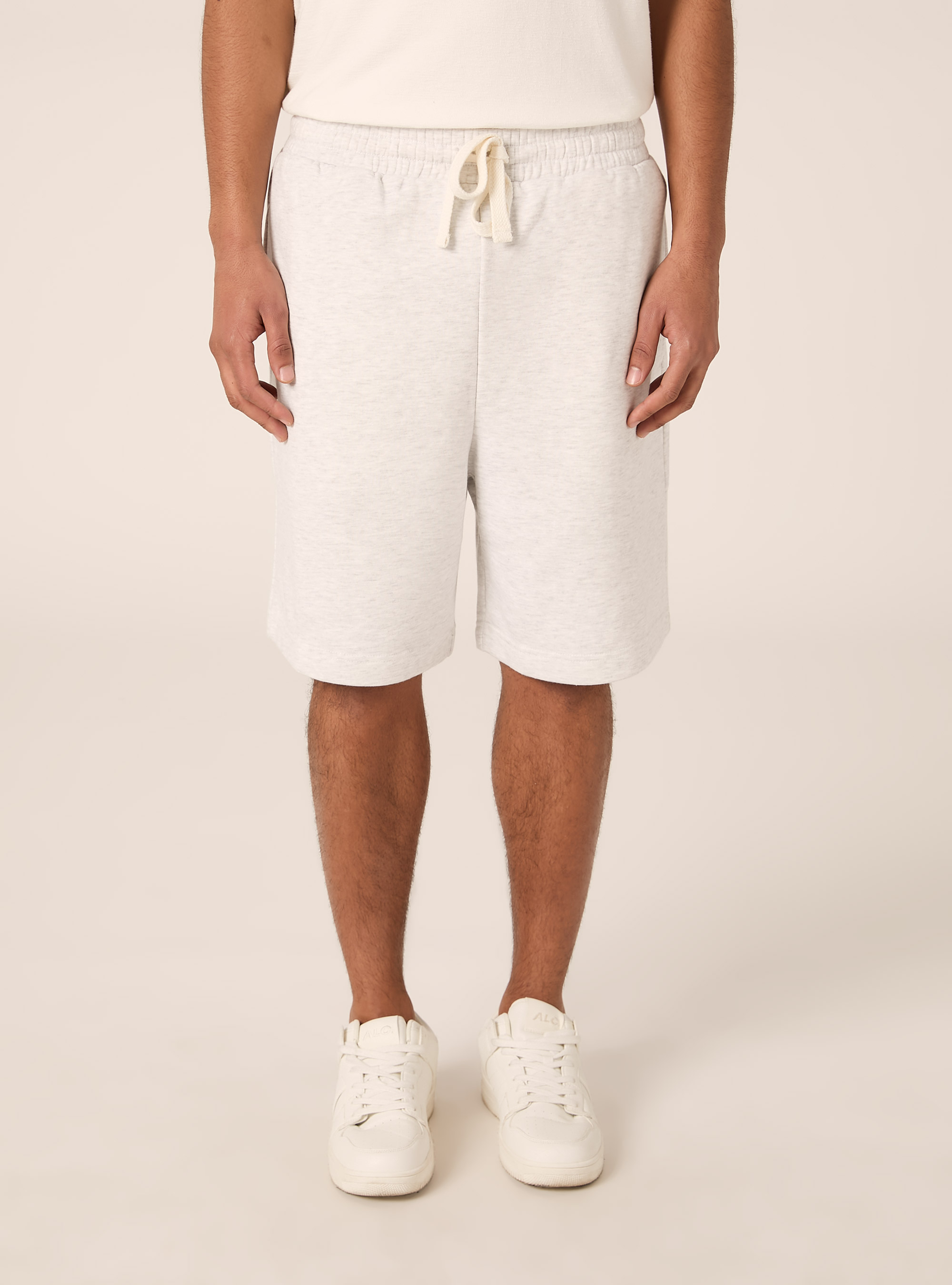 Bermuda  basico in felpa, MGY3 GREY MEL LIGHT