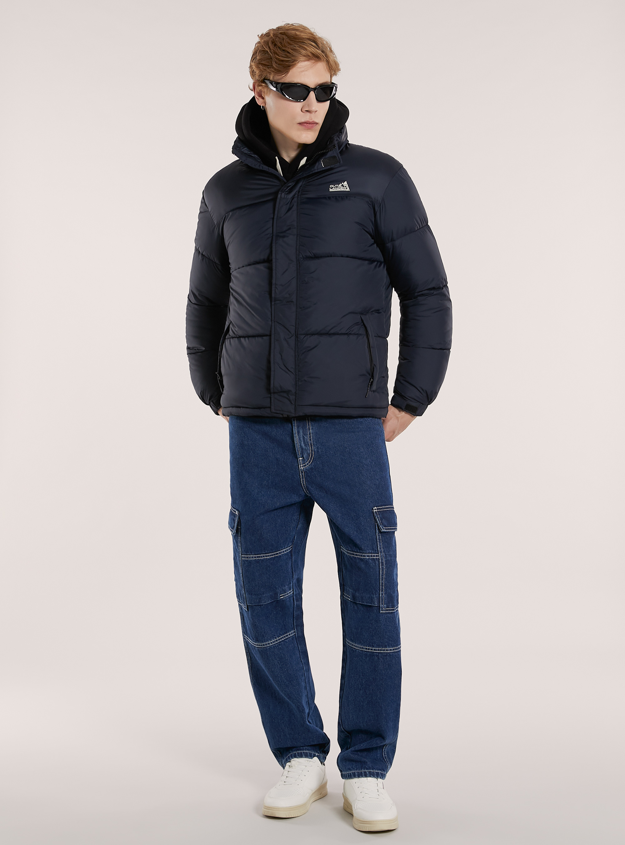 Wattierte Daunenjacke aus Ripstop-Gewebe, NA1 NAVY DARK