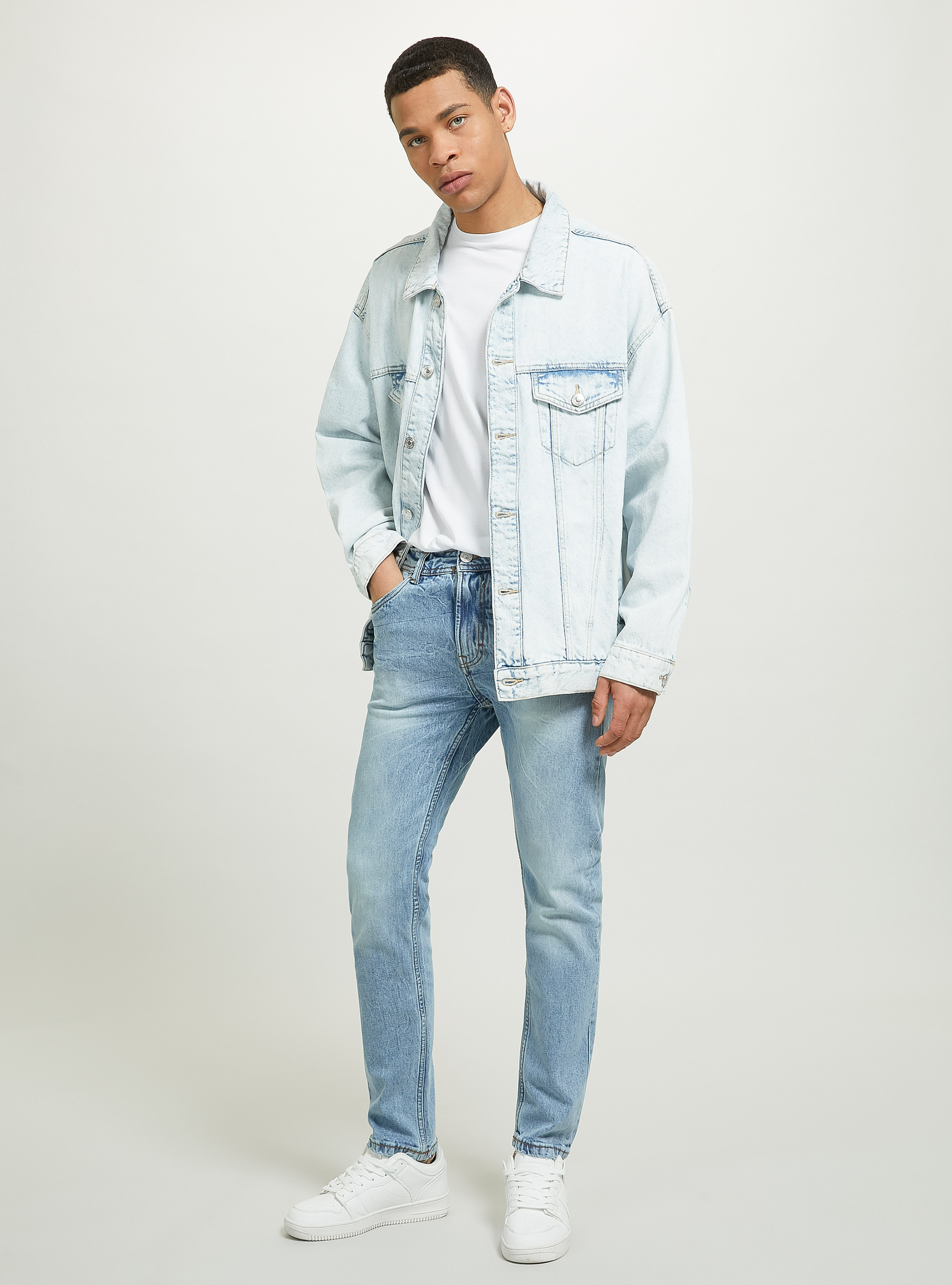 Oversize-Jeansjacke, D007 LIGHT AZURE