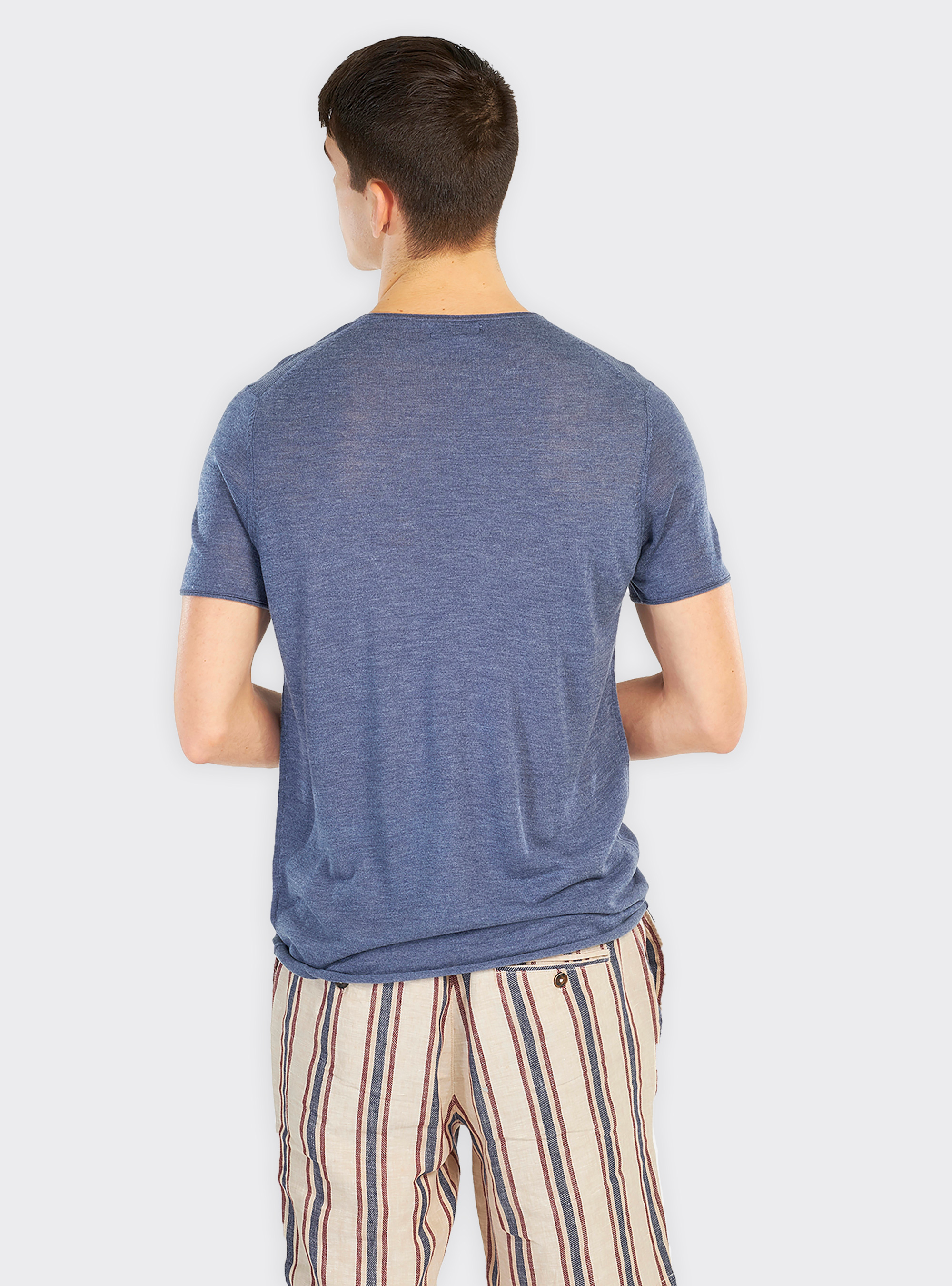 Pure and soft cotton round neck short-sleeved, C2216 INK MELANGE