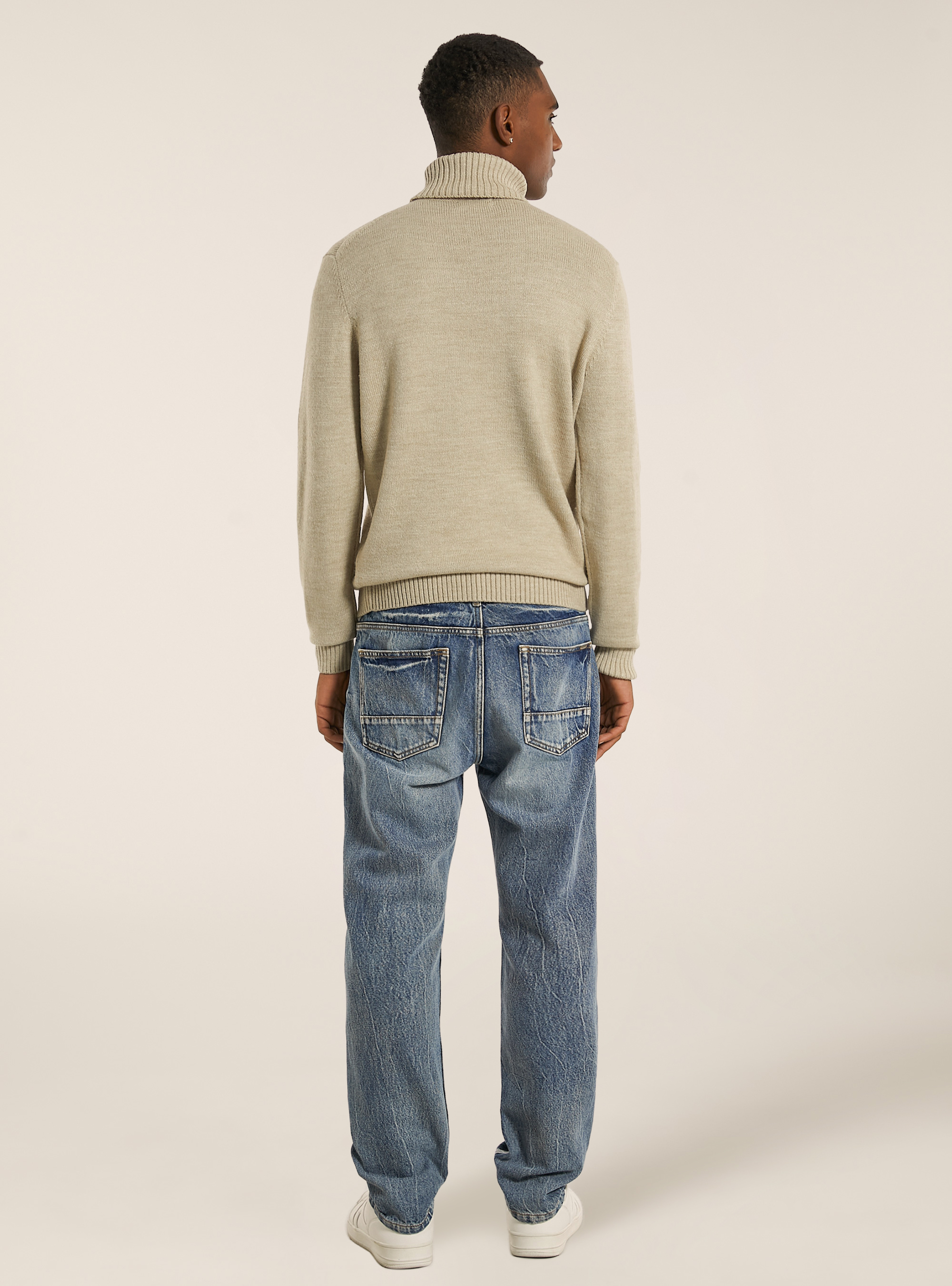 Maglione collo alto, MBG2 BEIGE MEL MED