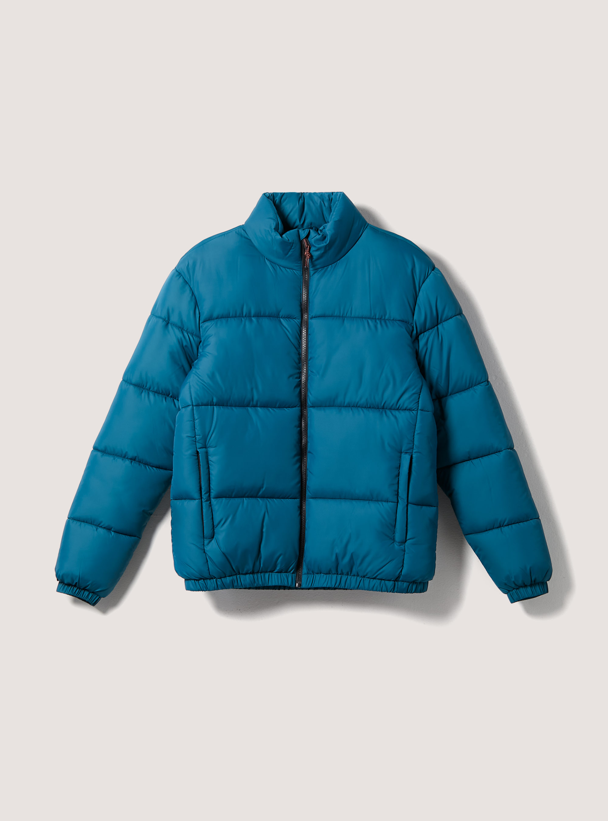 Giubbotto puffy in tinta unita, OB3 BLUE OIL LIGHT