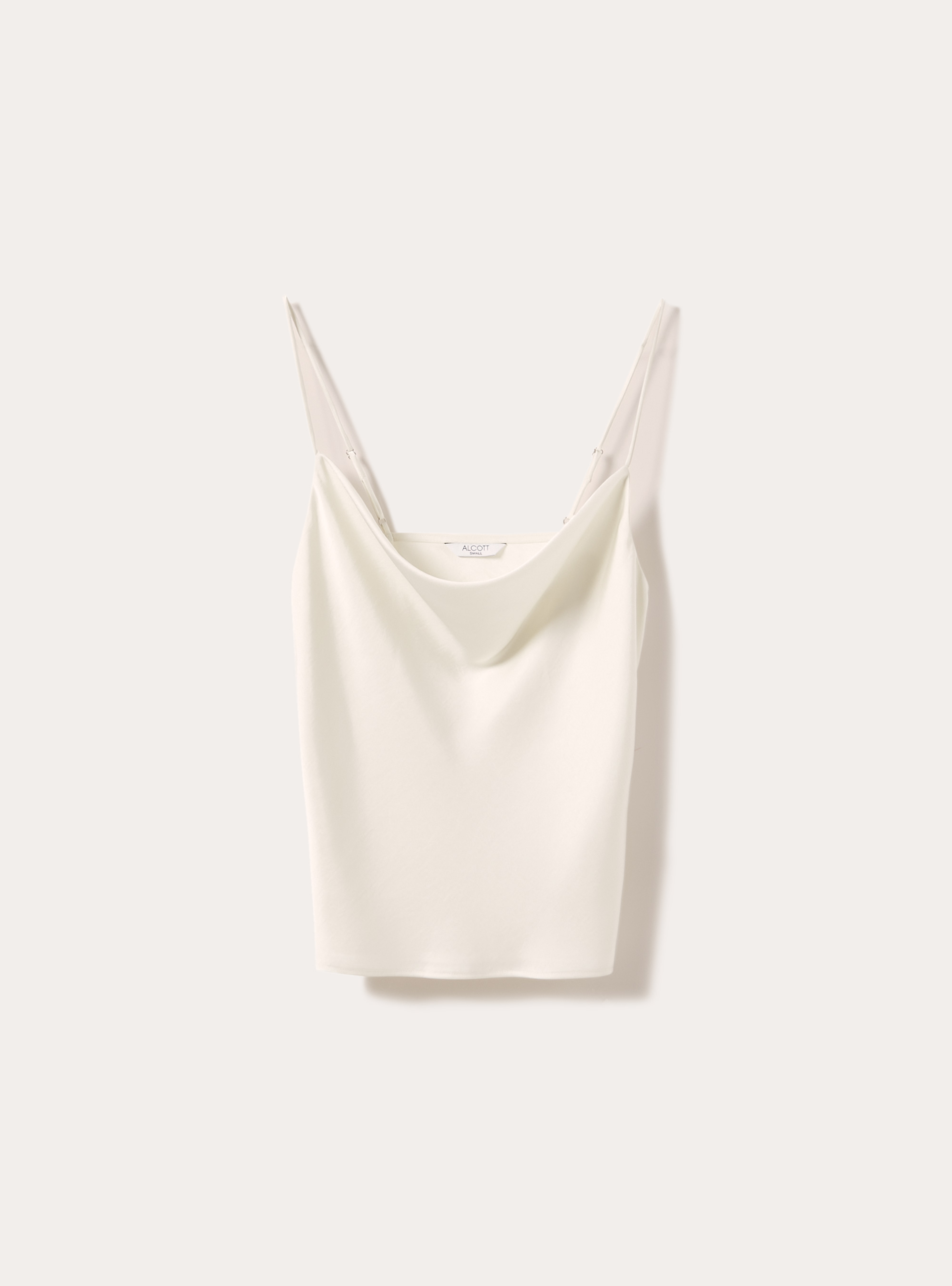 Top in satin con spalline, WH1 OFF WHITE