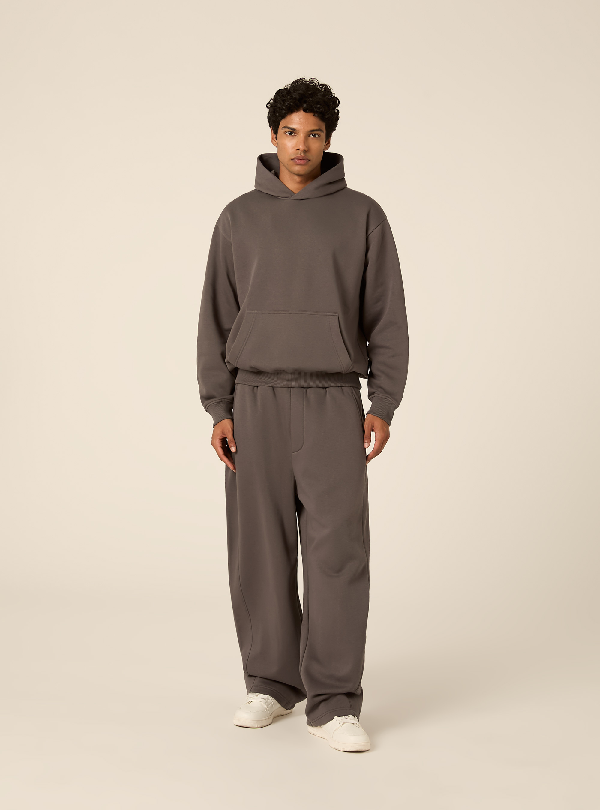 Felpa con cappuccio boxy fit, GY1 GREY DARK