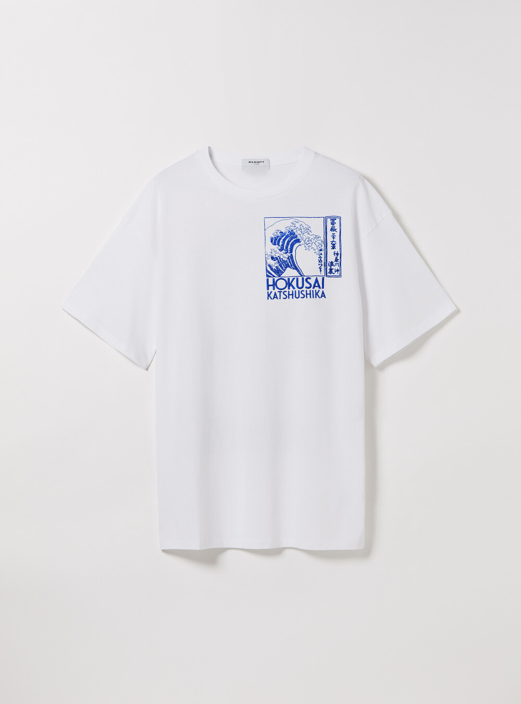 Hokusai / Alcott boxy fit t-shirt, WH2 WHITE